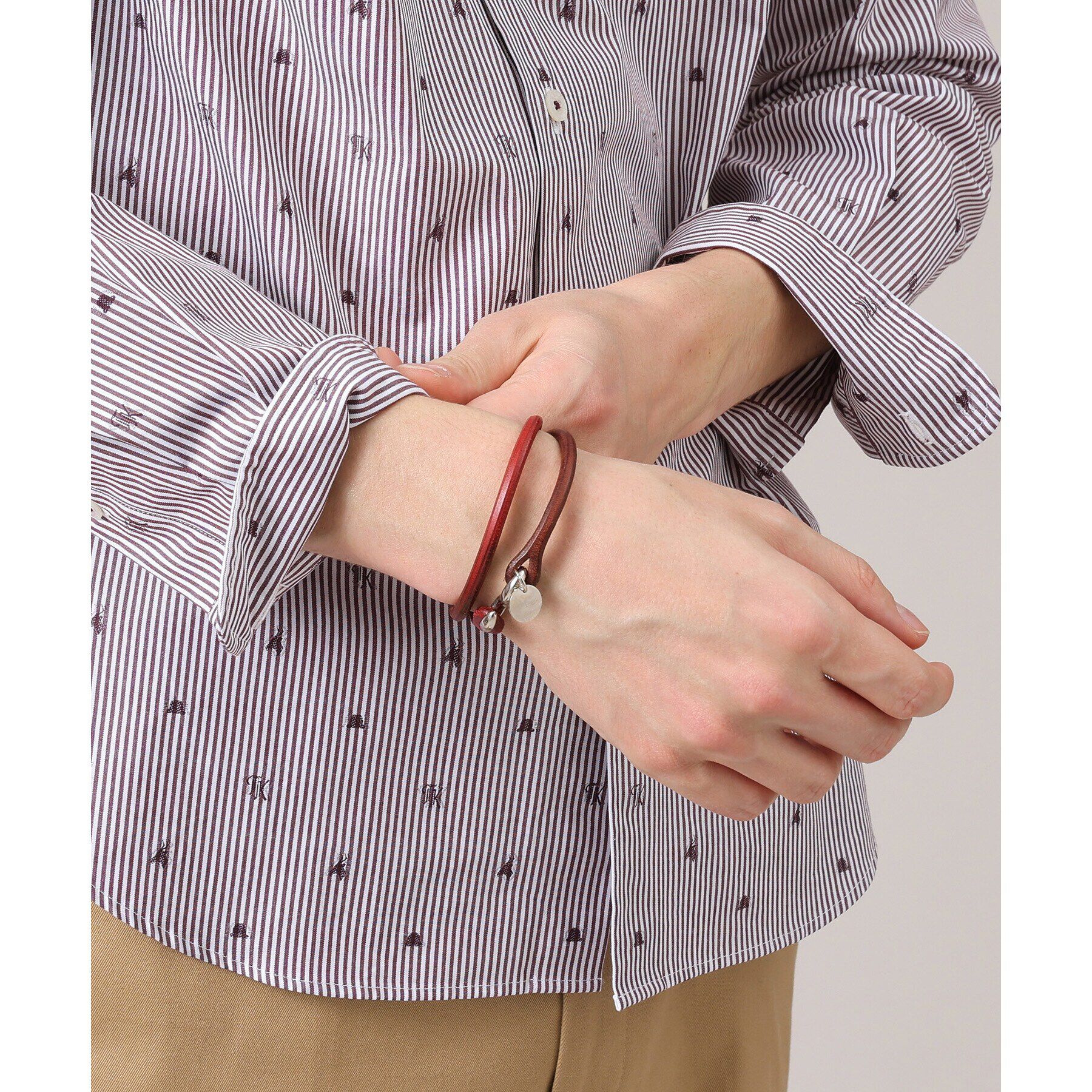 TAKEO KIKUCHI「【MADE IN JAPAN】2重巻き 染め分けレザー ブレスレット」|ブレスレット・バングル|