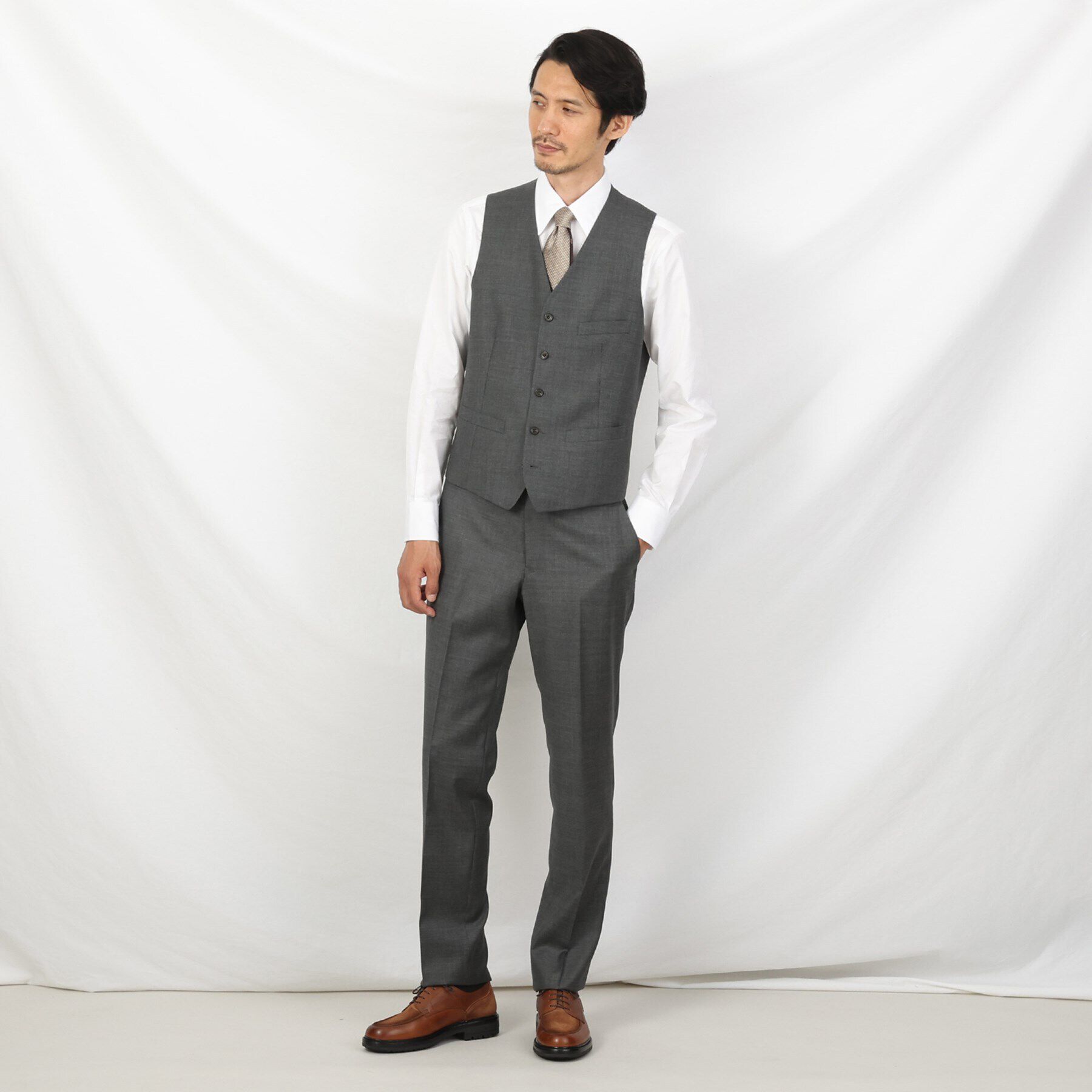 TAKEO KIKUCHI「【3ピース対応】シャイニーシャークピンヘッド ベスト」|スーツ|