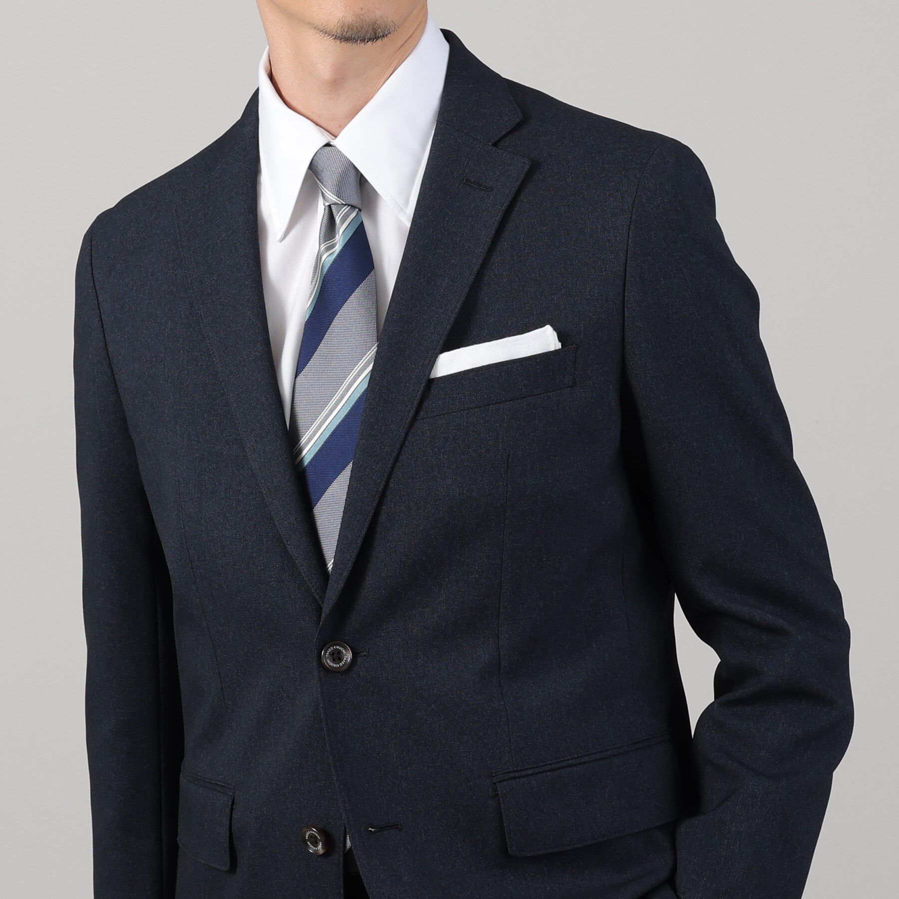 TAKEO KIKUCHI「【ONOFF/セットアップ対応】メランジ シャークスキン ストレッチジャケット」|テーラードジャケット|