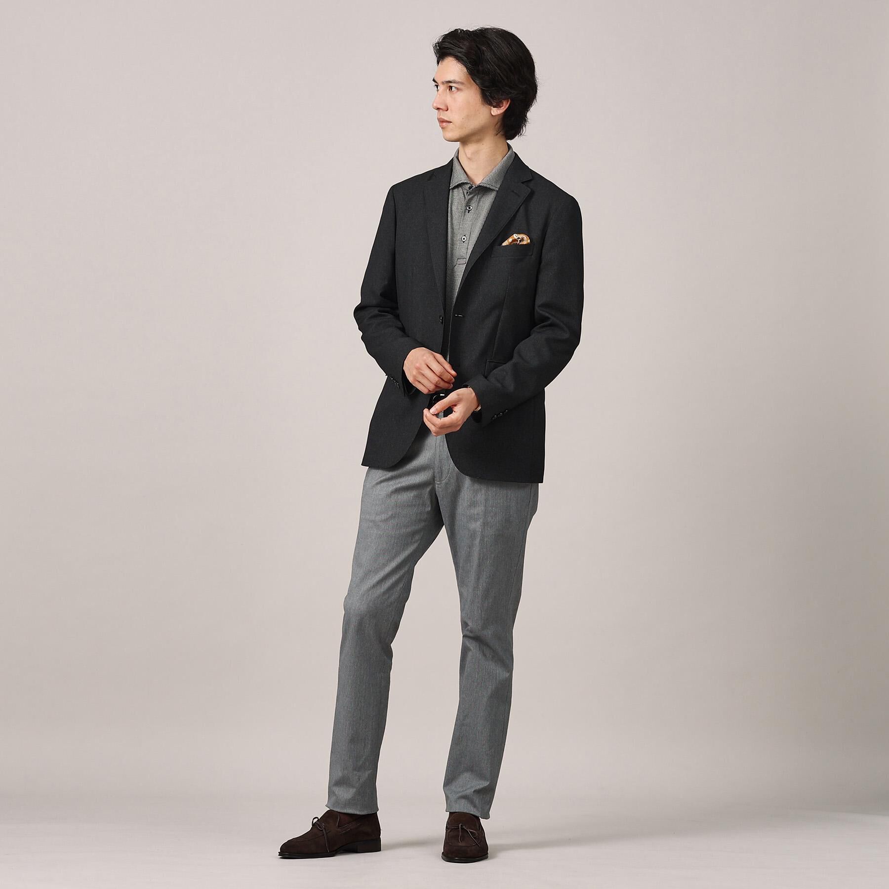 TAKEO KIKUCHI「【ONOFF/セットアップ対応】メランジ シャークスキン ストレッチジャケット」|テーラードジャケット|