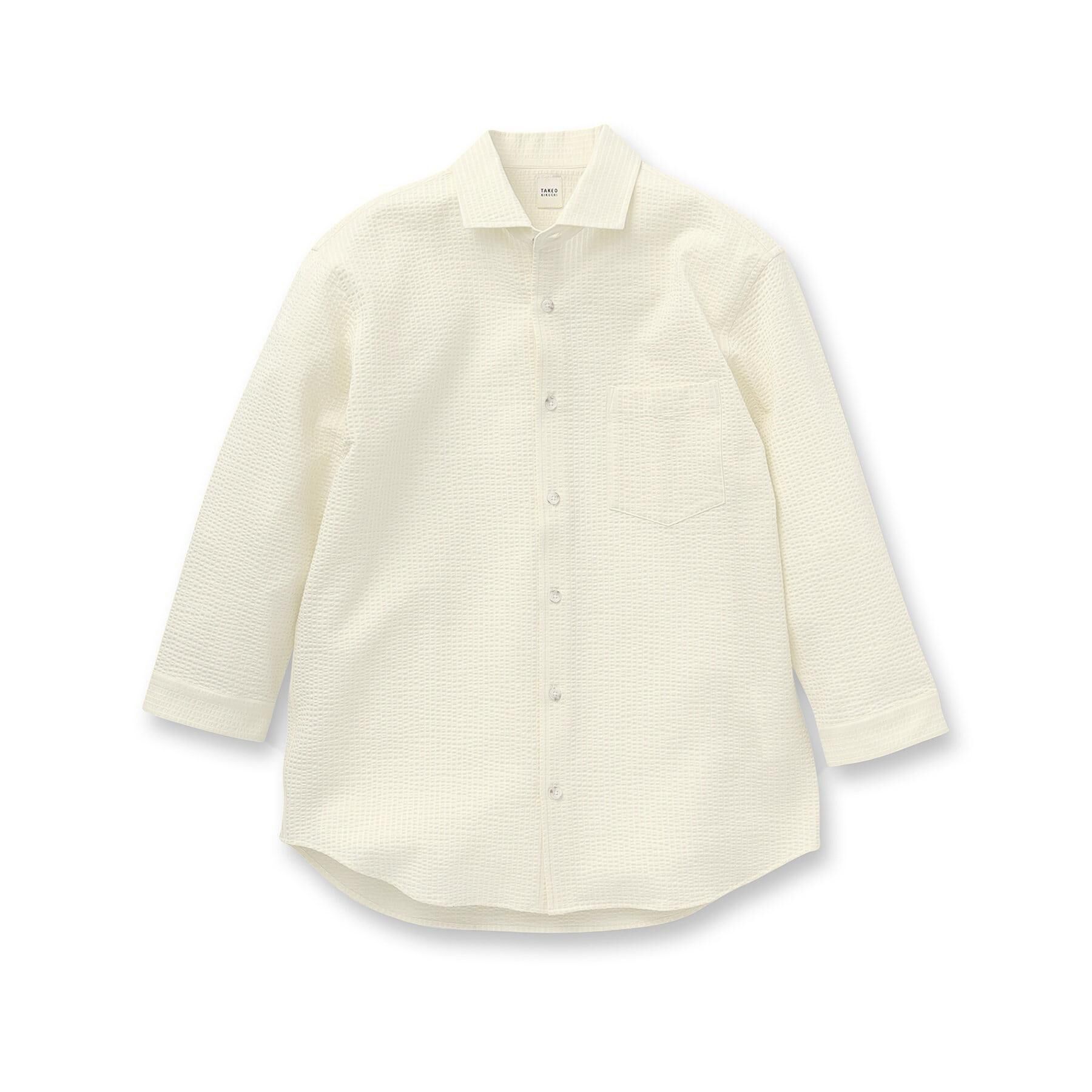 TAKEO KIKUCHI「【抗菌防臭／7分袖】サッカージャージ ストライプシャツ」|シャツ・ブラウス|