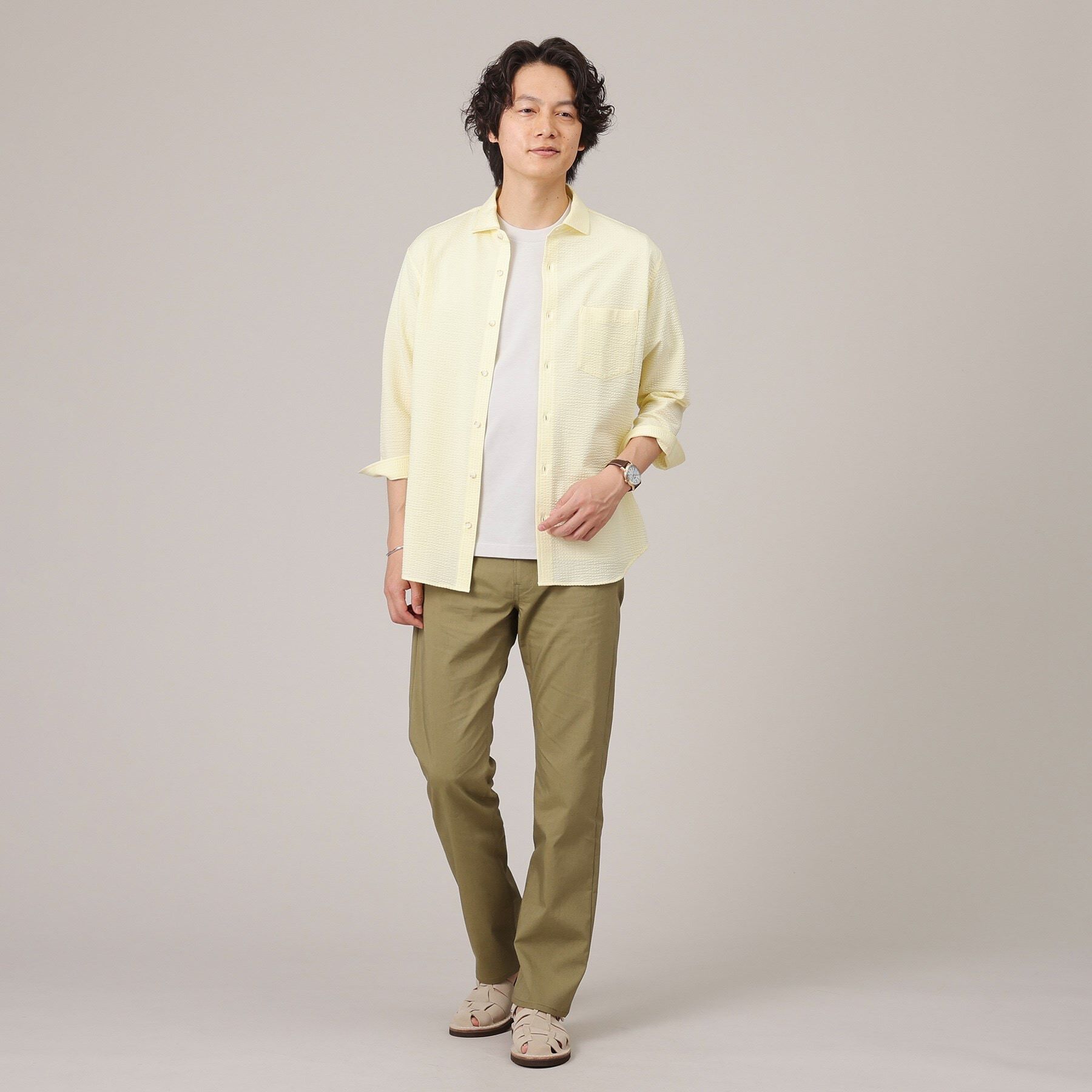 TAKEO KIKUCHI「【抗菌防臭／7分袖】サッカージャージ ストライプシャツ」|シャツ・ブラウス|