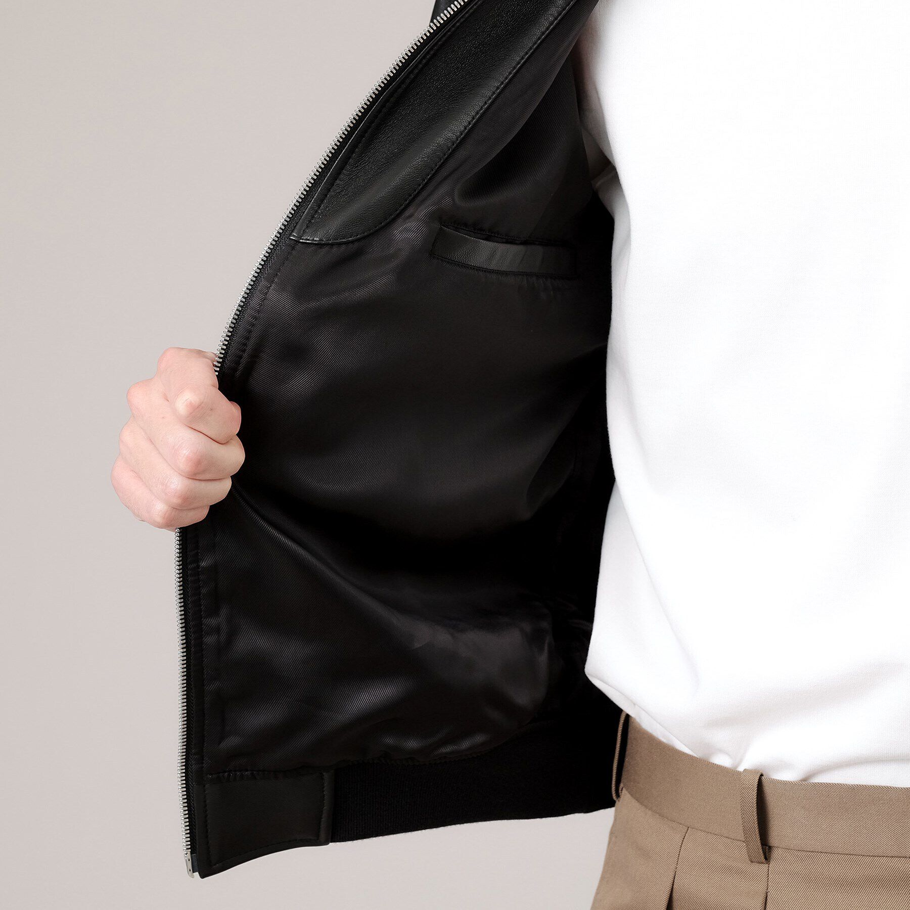 TAKEO KIKUCHI「【新作】ラムレザー ボンバー ジャケット」|ライダースジャケット|