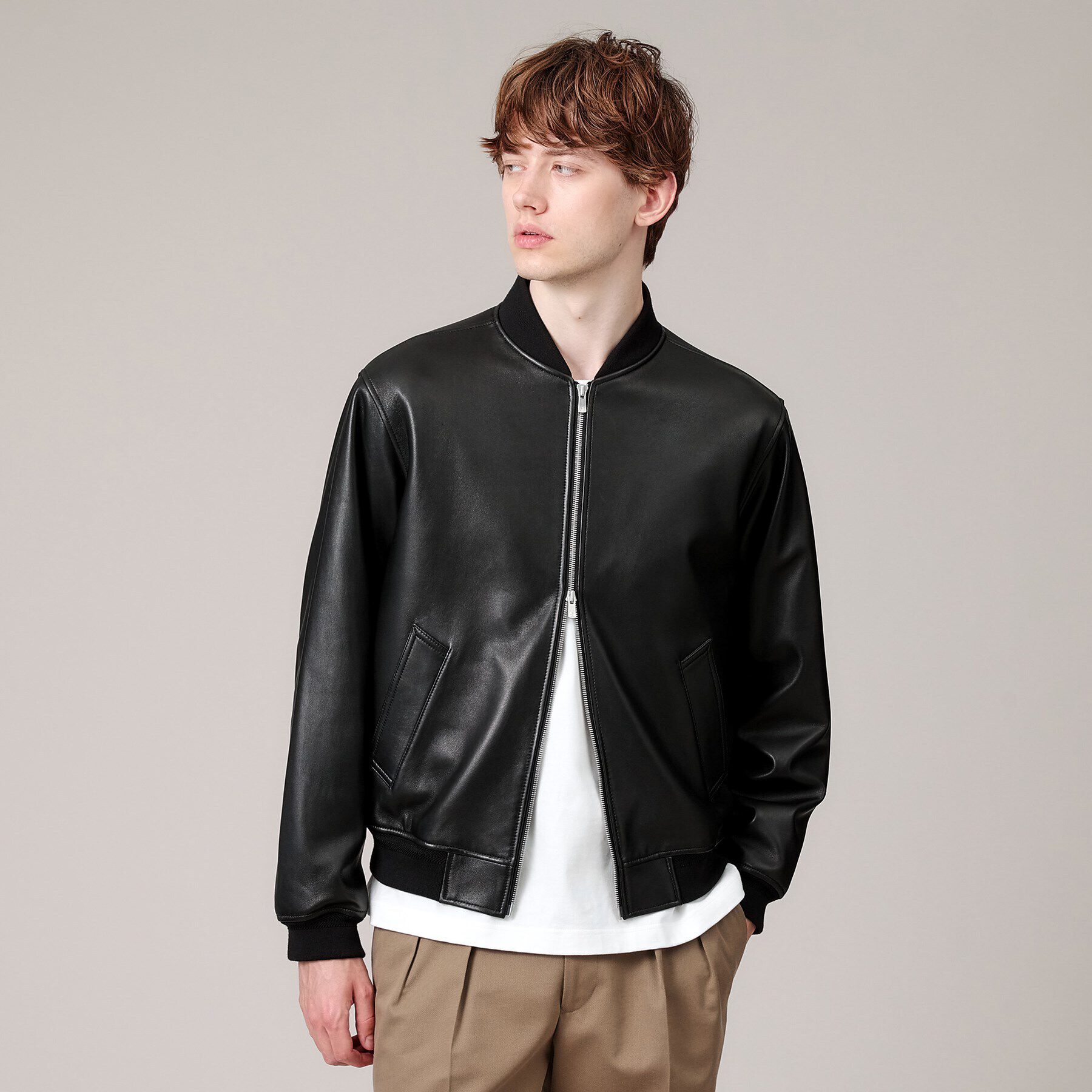 TAKEO KIKUCHI「【新作】ラムレザー ボンバー ジャケット」|ライダースジャケット|