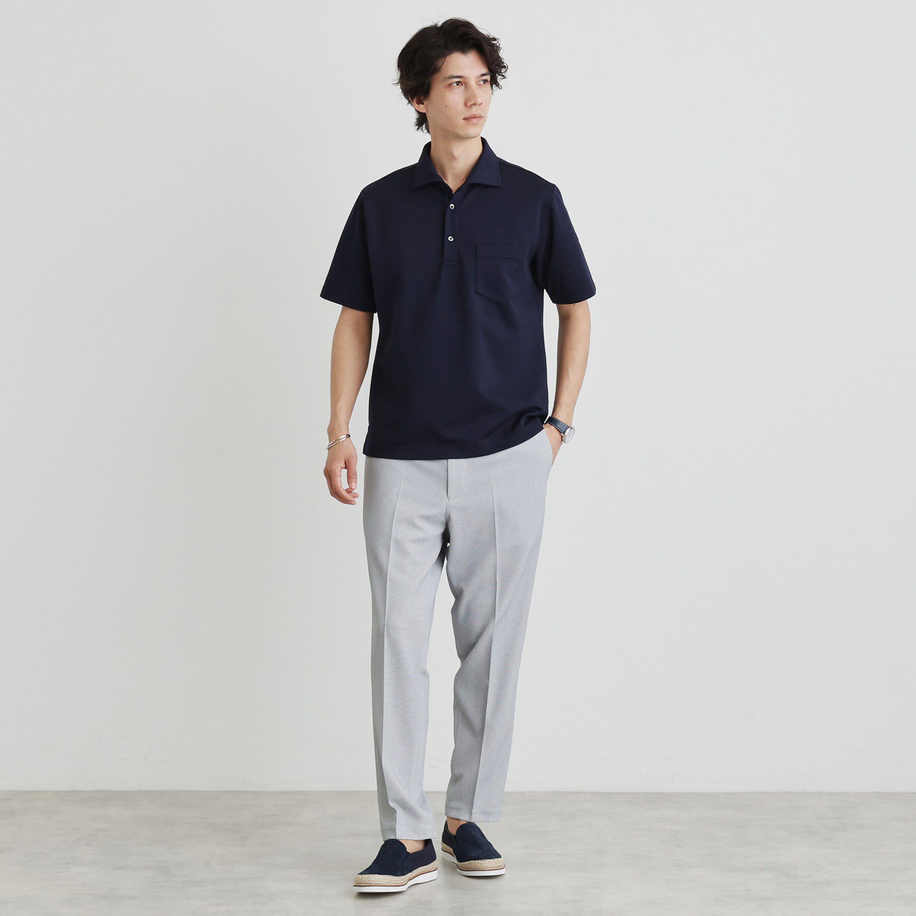 TAKEO KIKUCHI「千鳥柄ポロシャツ」|ポロシャツ|