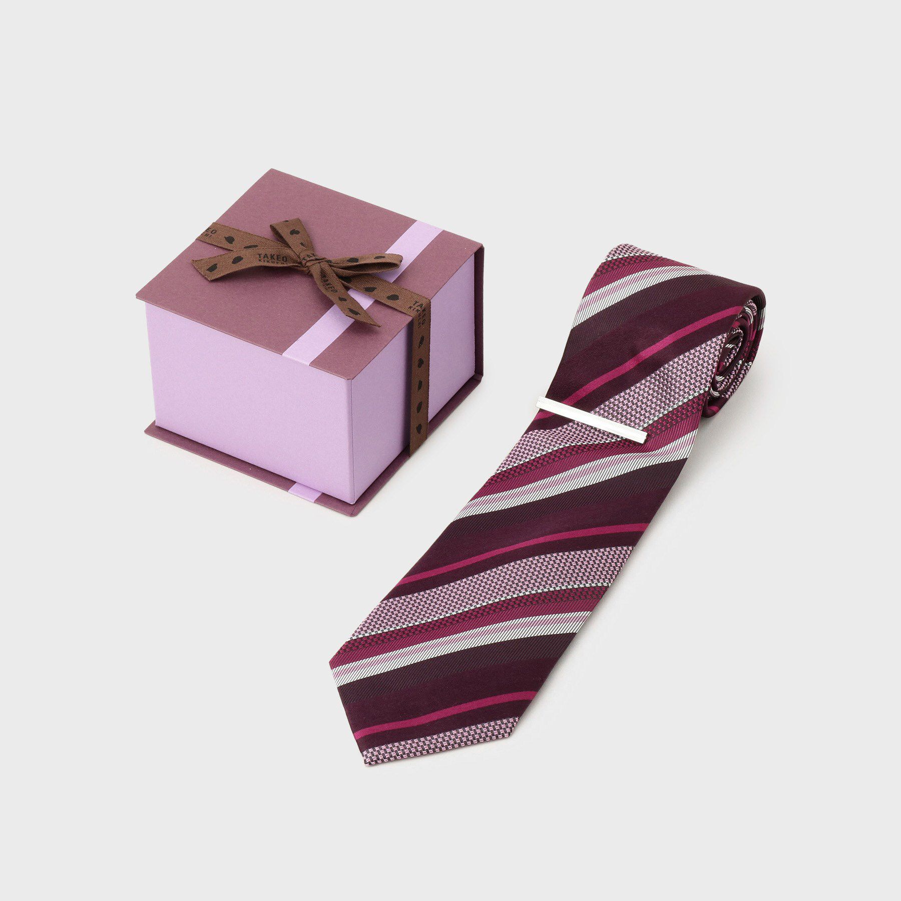 TAKEO KIKUCHI「【BOXセット】ベーシックネクタイ＆タイバー」|ネクタイ・蝶ネクタイ|ピンク(371)