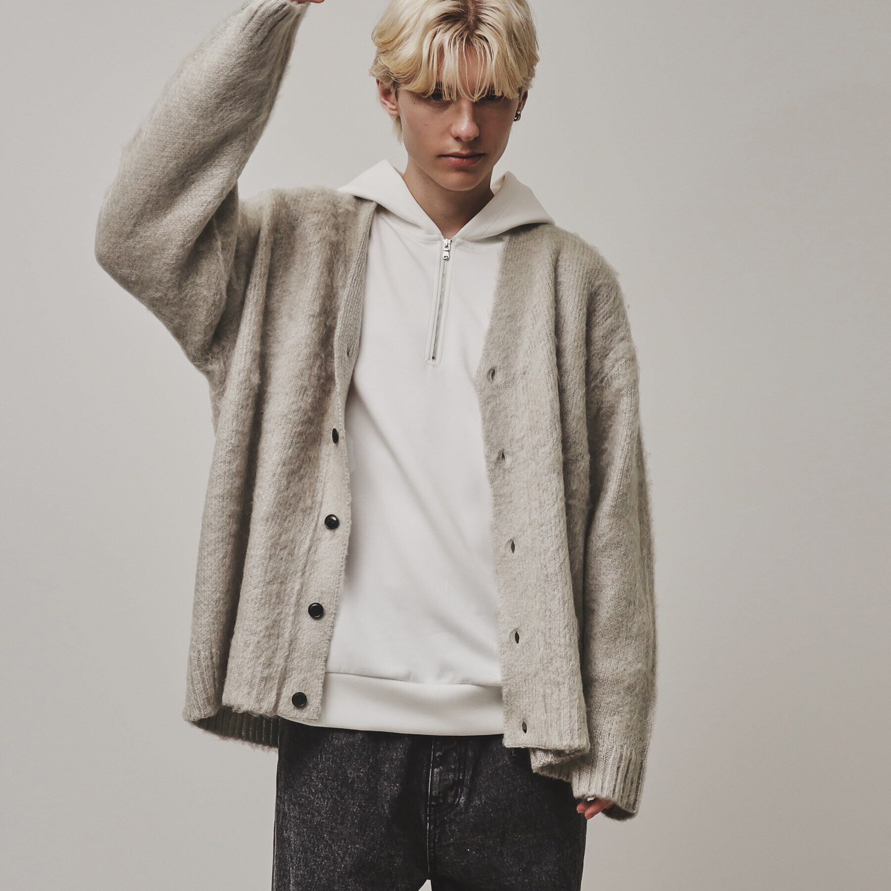 tk.TAKEO KIKUCHI「【全10色】シャギーカーディガン」|カーディガン|ﾗｲﾄｸﾞﾚｰ(011)