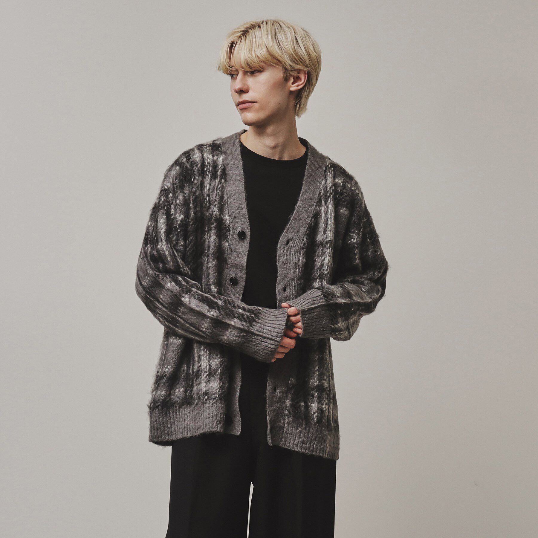 tk.TAKEO KIKUCHI「【全10色】シャギーカーディガン」|カーディガン|ﾁｬｺｰﾙｸﾞﾚｰ(214)