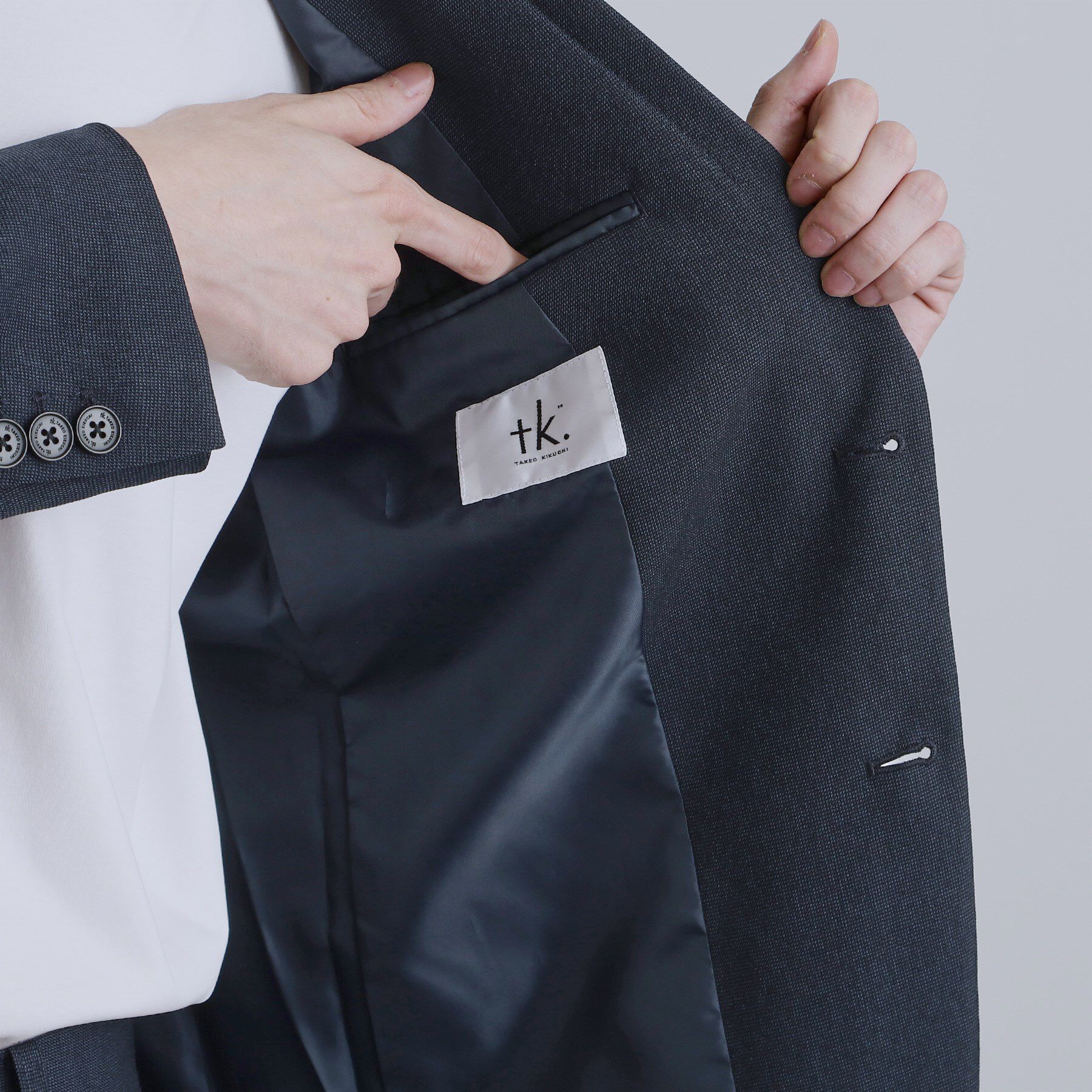 tk.TAKEO KIKUCHI「【洗える】ピンヘッドストレッチセットアップ」|スーツ|