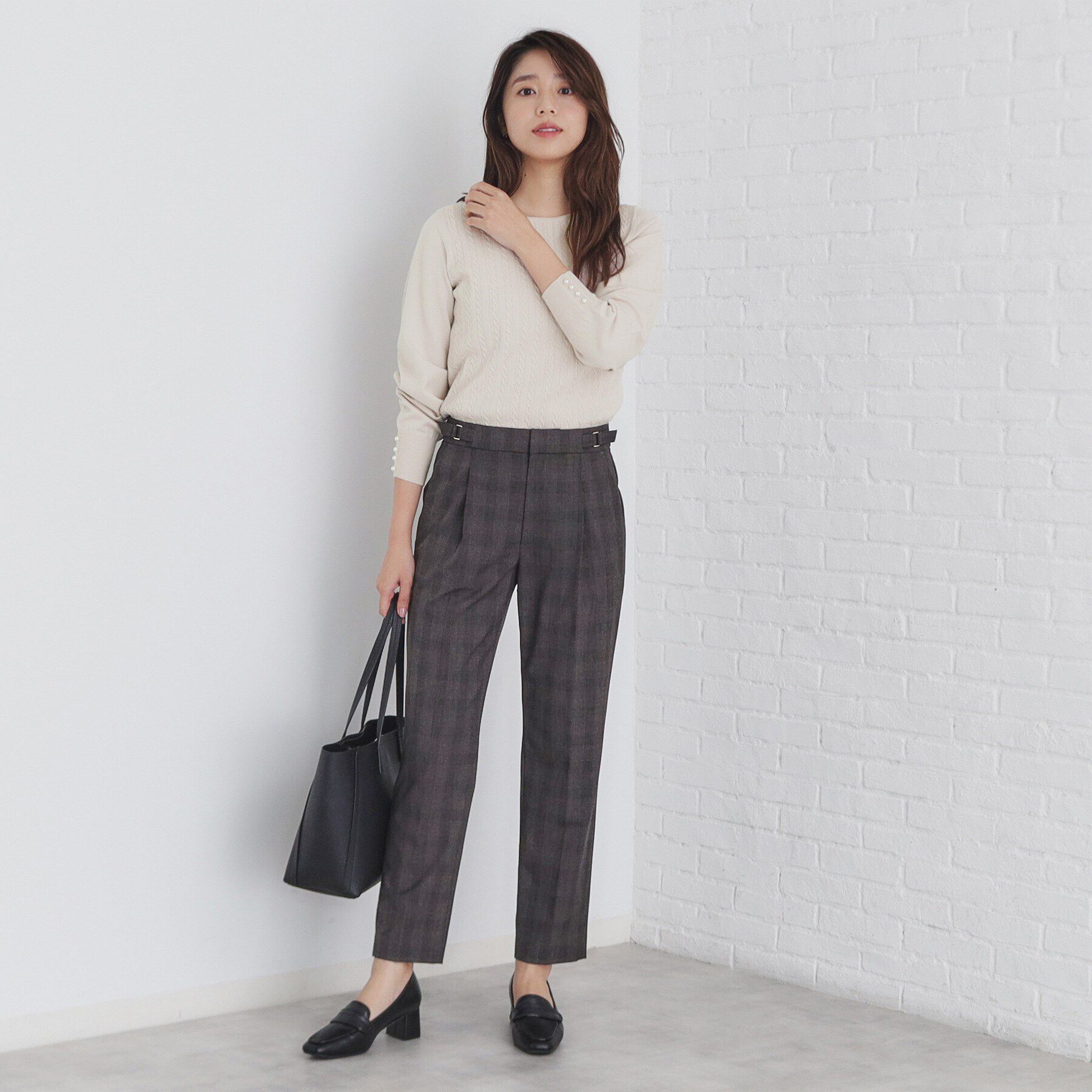 index「ミニケーブルクルーネックニット【洗濯機洗い可】」|ニット・セーター|