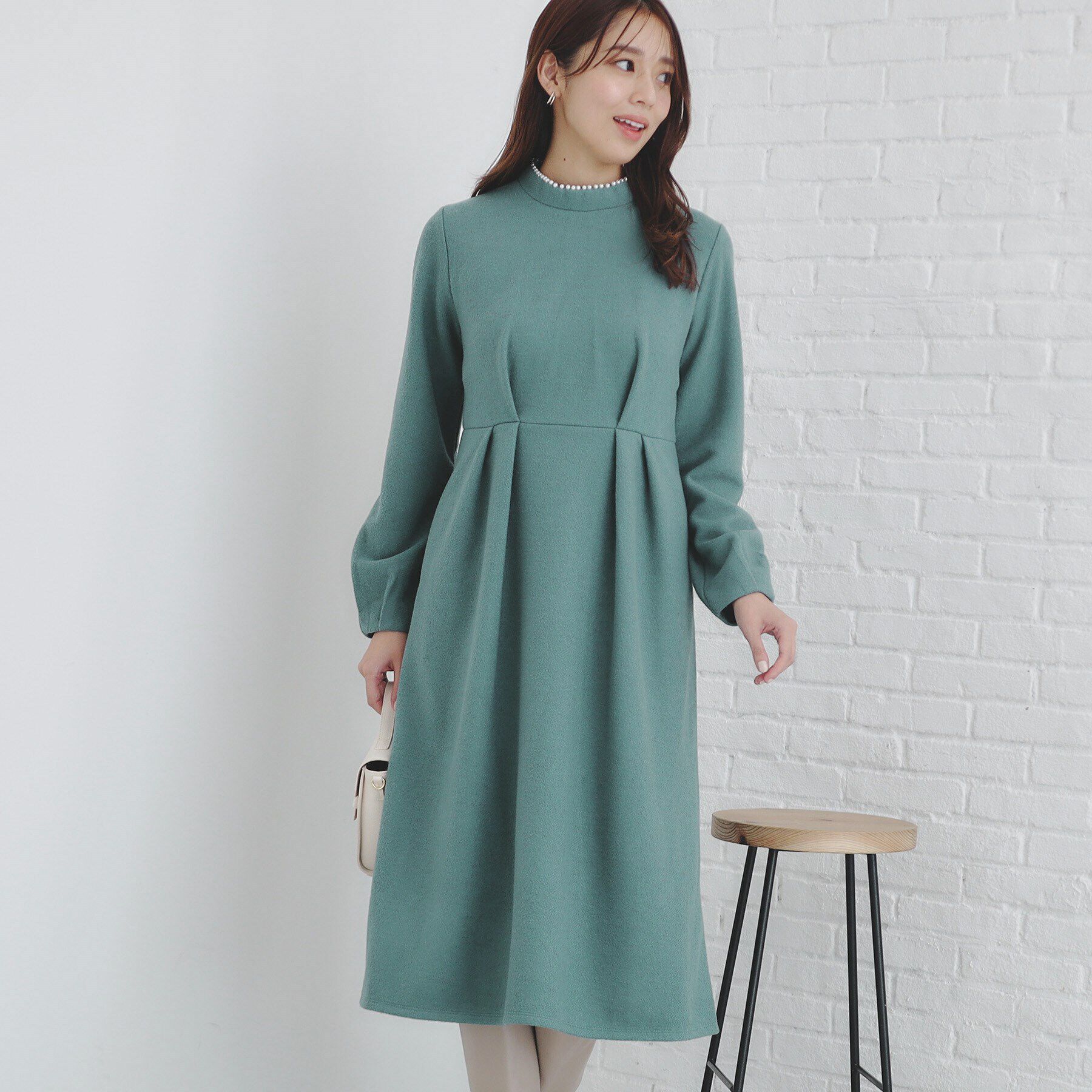 index「《S-LLsize》起毛ツイード調ジャージワンピース【洗濯機洗い可】」|ワンピース|