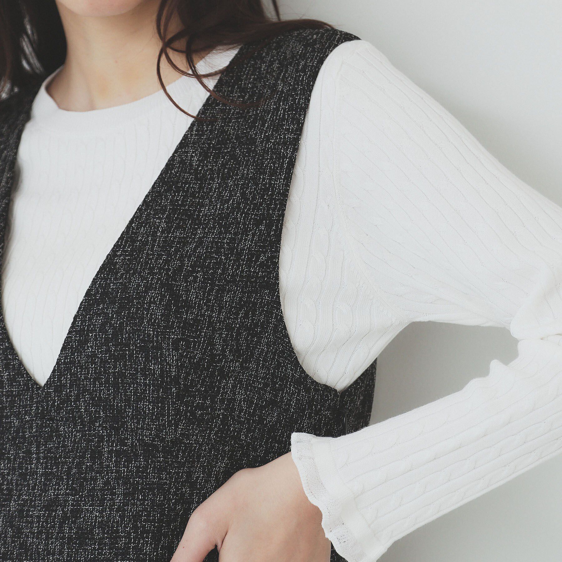 index「サマーツイードジャンパースカート【洗濯機洗い可/イージーアイロン】」|ワンピース|