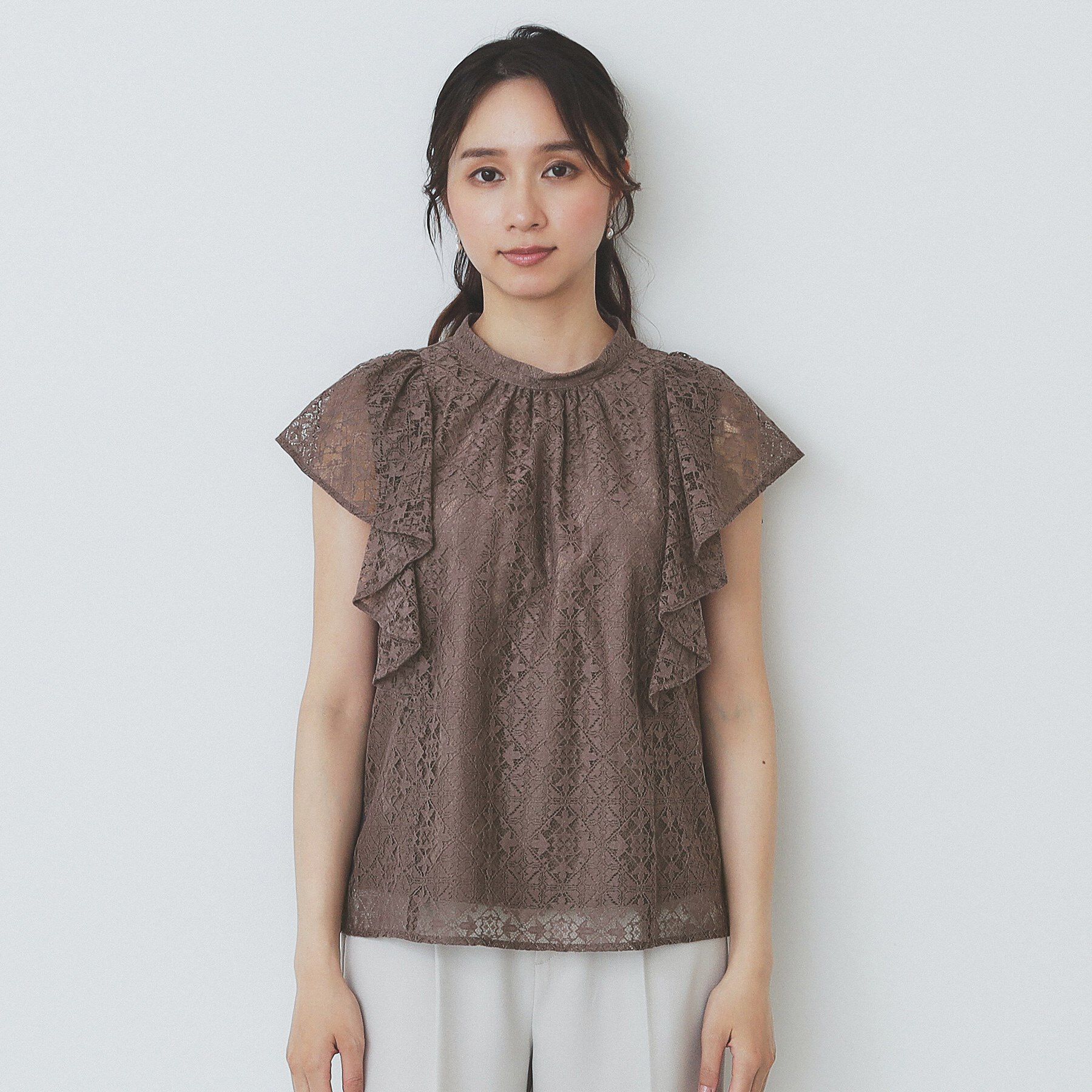 index「ジオメレースフレアスリーブブラウス/セットアップ対応【洗濯機洗い可】」|シャツ・ブラウス|