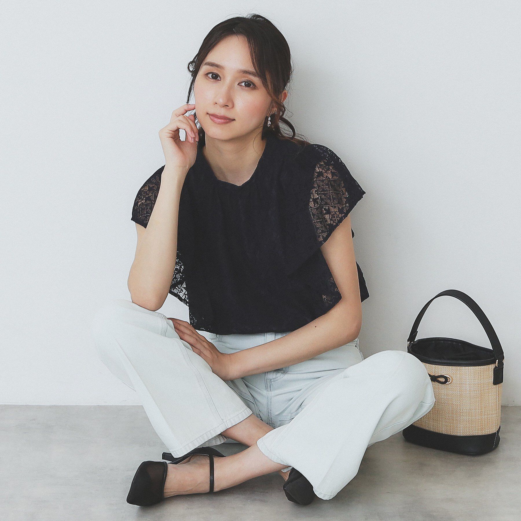 index「ジオメレースフレアスリーブブラウス/セットアップ対応【洗濯機洗い可】」|シャツ・ブラウス|