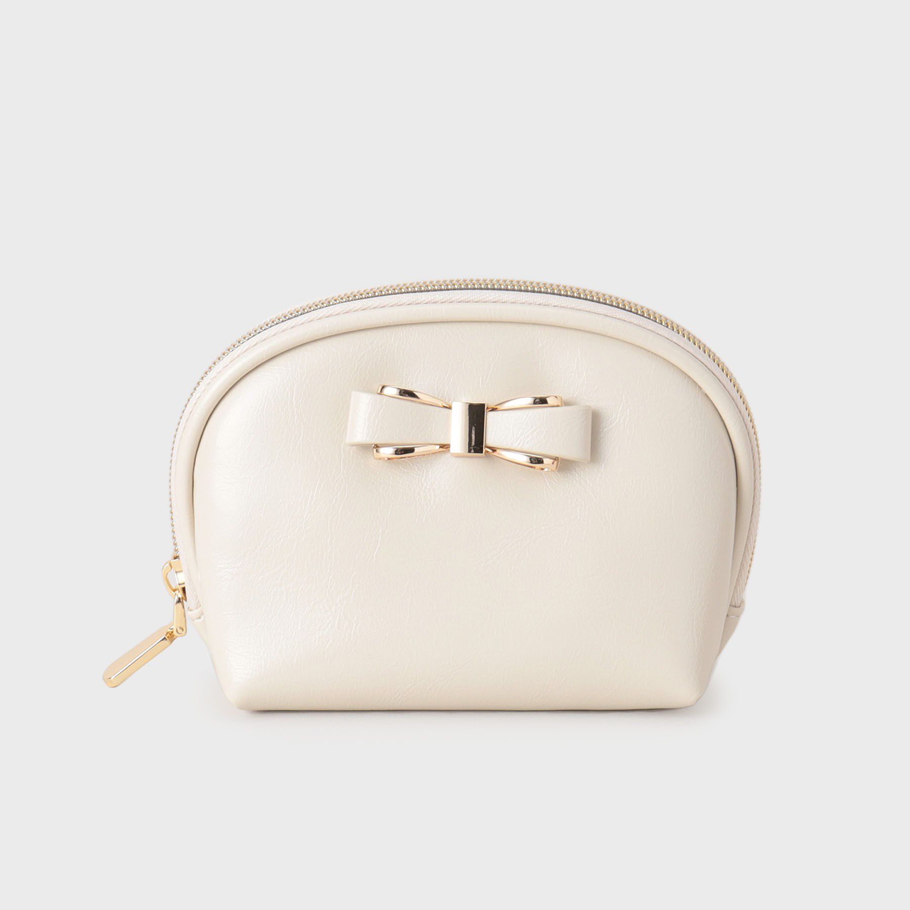 index「リボンモチーフ付きシェル型ポーチ」|ポーチ|アイボリー(004)