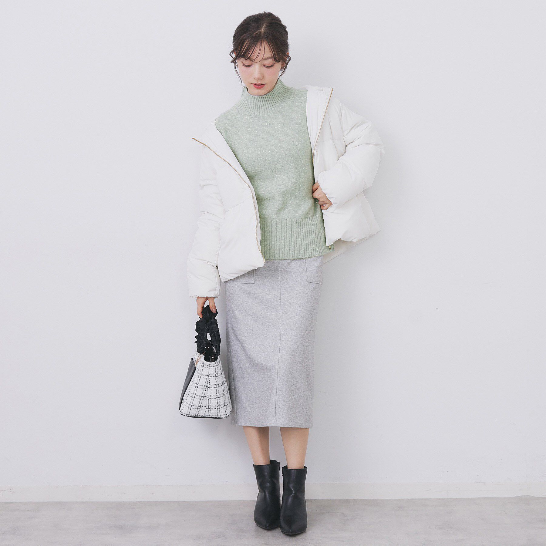 index「選べる2丈 ハイネックカラーミックスラメニット【洗濯機OK】」|ニット・セーター|