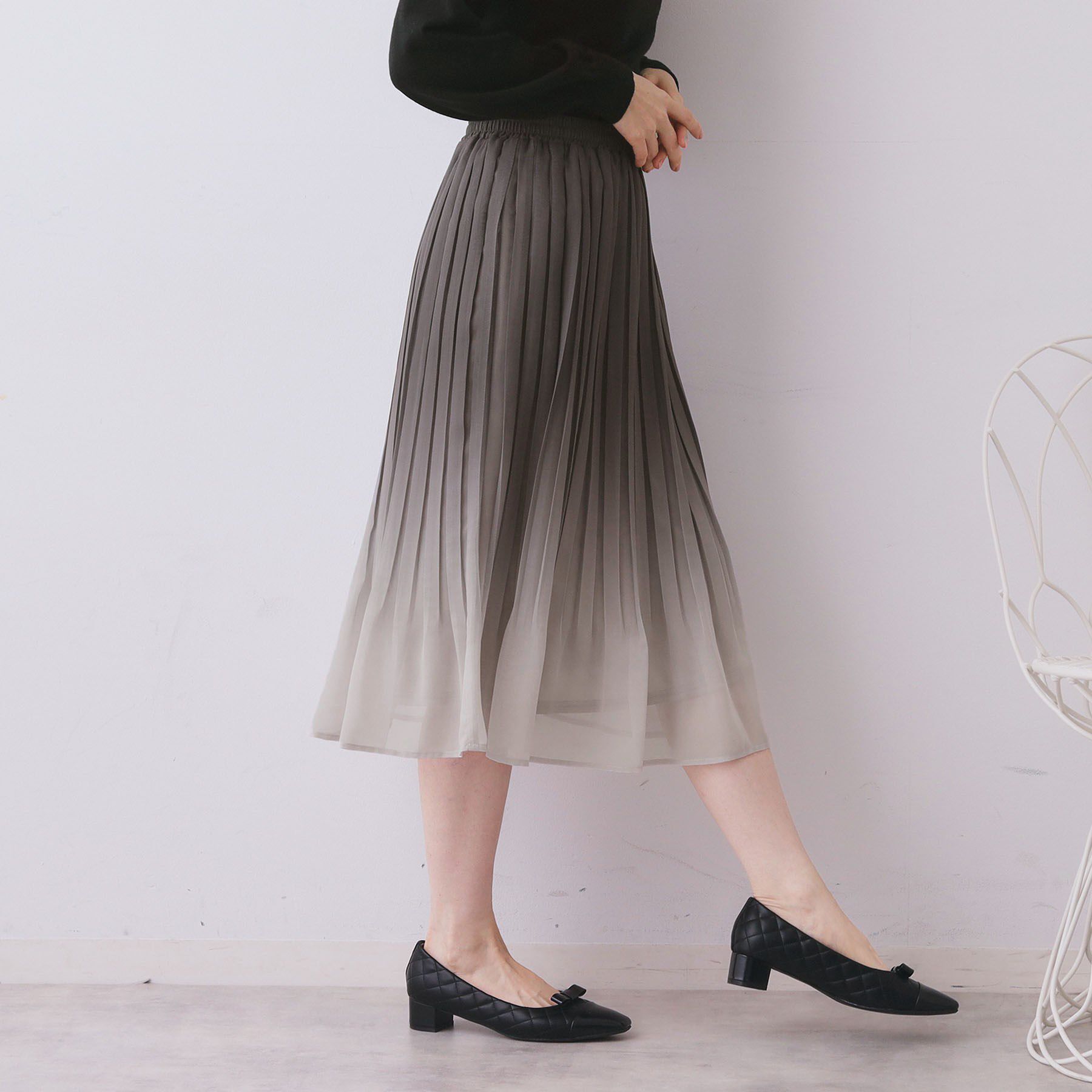 index「選べる丈 シフォンプリーツスカート【洗濯機OK／イージーアイロン／防シワ】」|スカート|