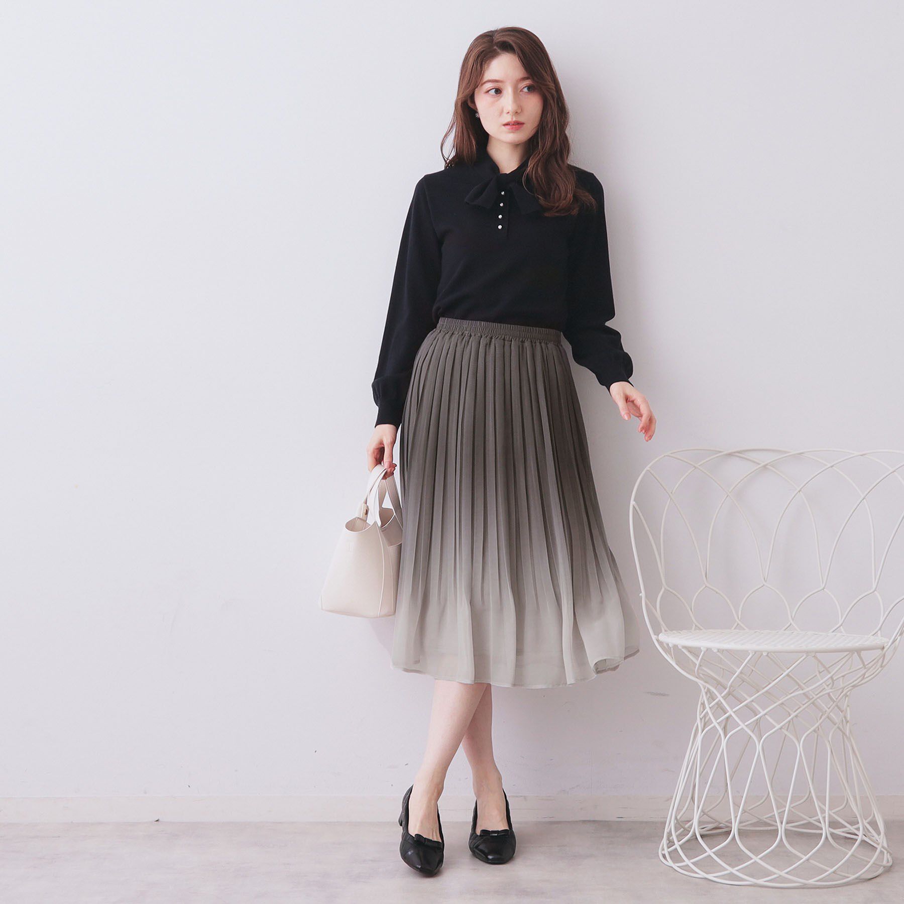index「選べる丈 シフォンプリーツスカート【洗濯機OK／イージーアイロン／防シワ】」|スカート|
