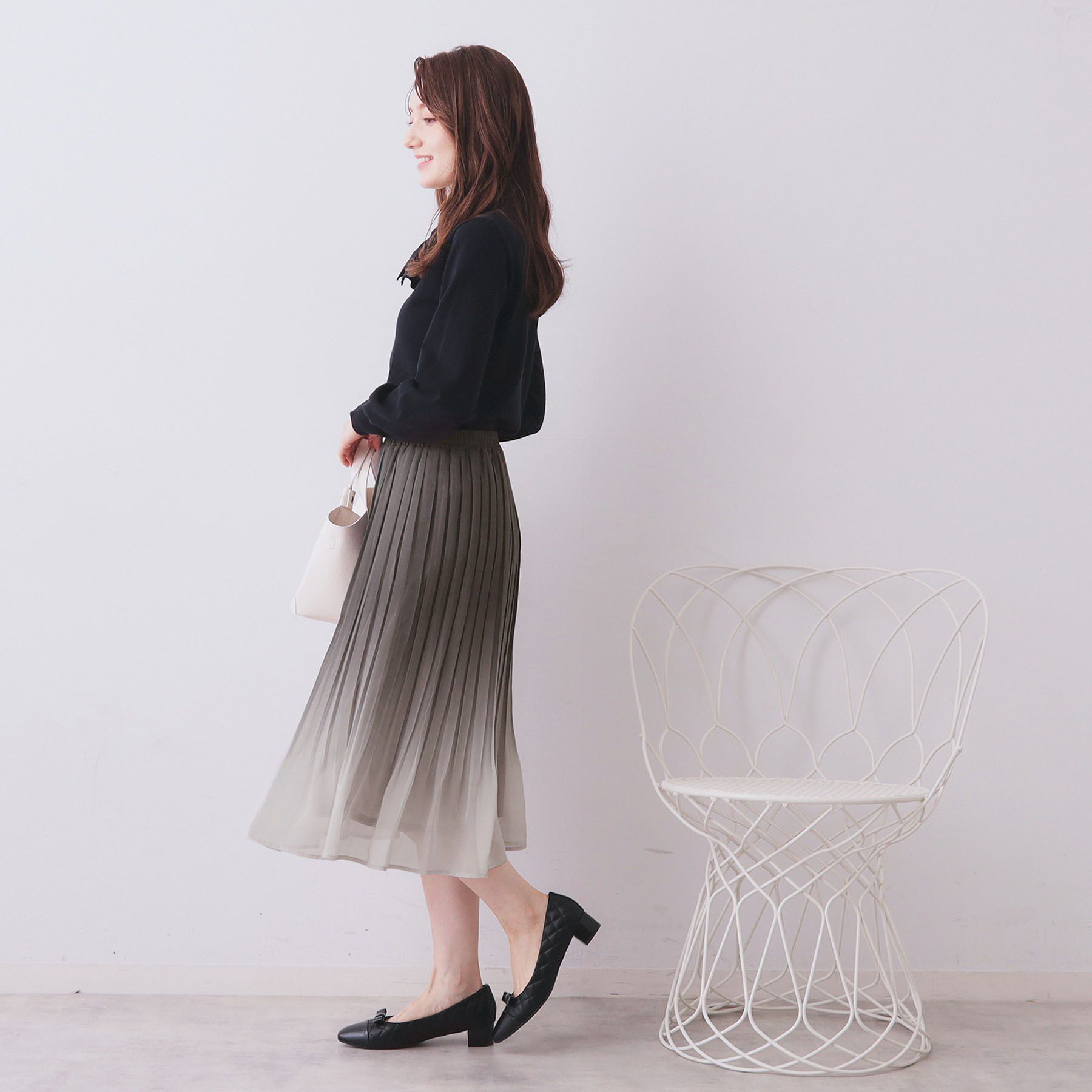 index「選べる丈 シフォンプリーツスカート【洗濯機OK／イージーアイロン／防シワ】」|スカート|