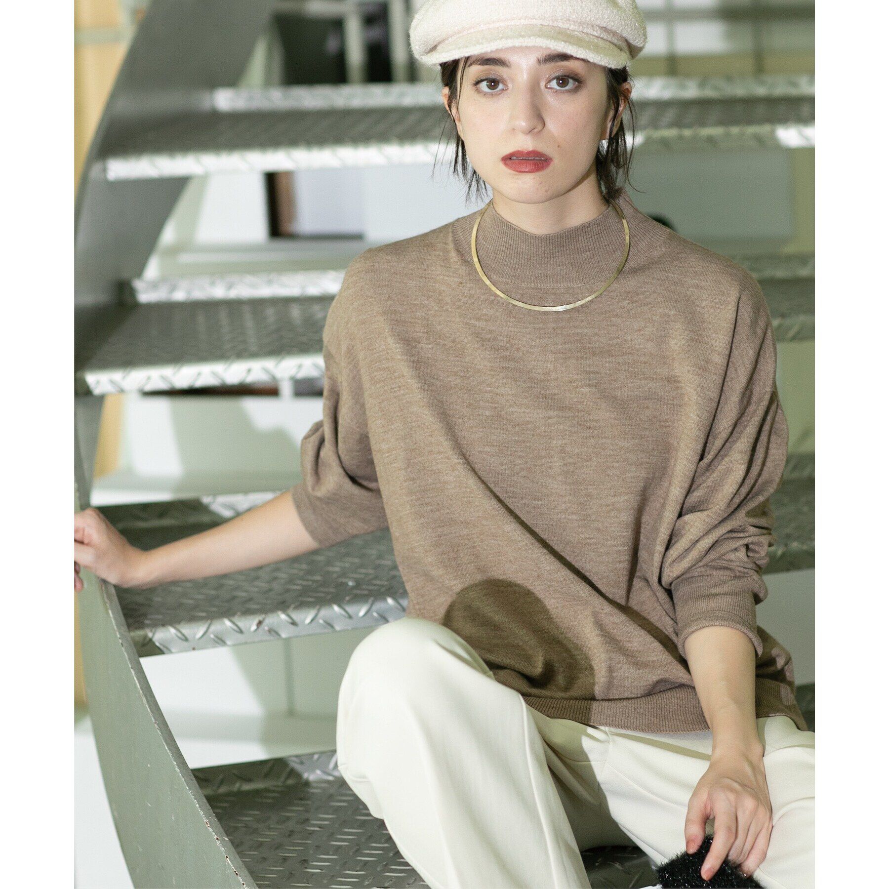 OPAQUE.CLIP「ハイネックリラクシーニット/FILIVIVI・フィルビビ【洗濯機洗い可】」|ニット・セーター|