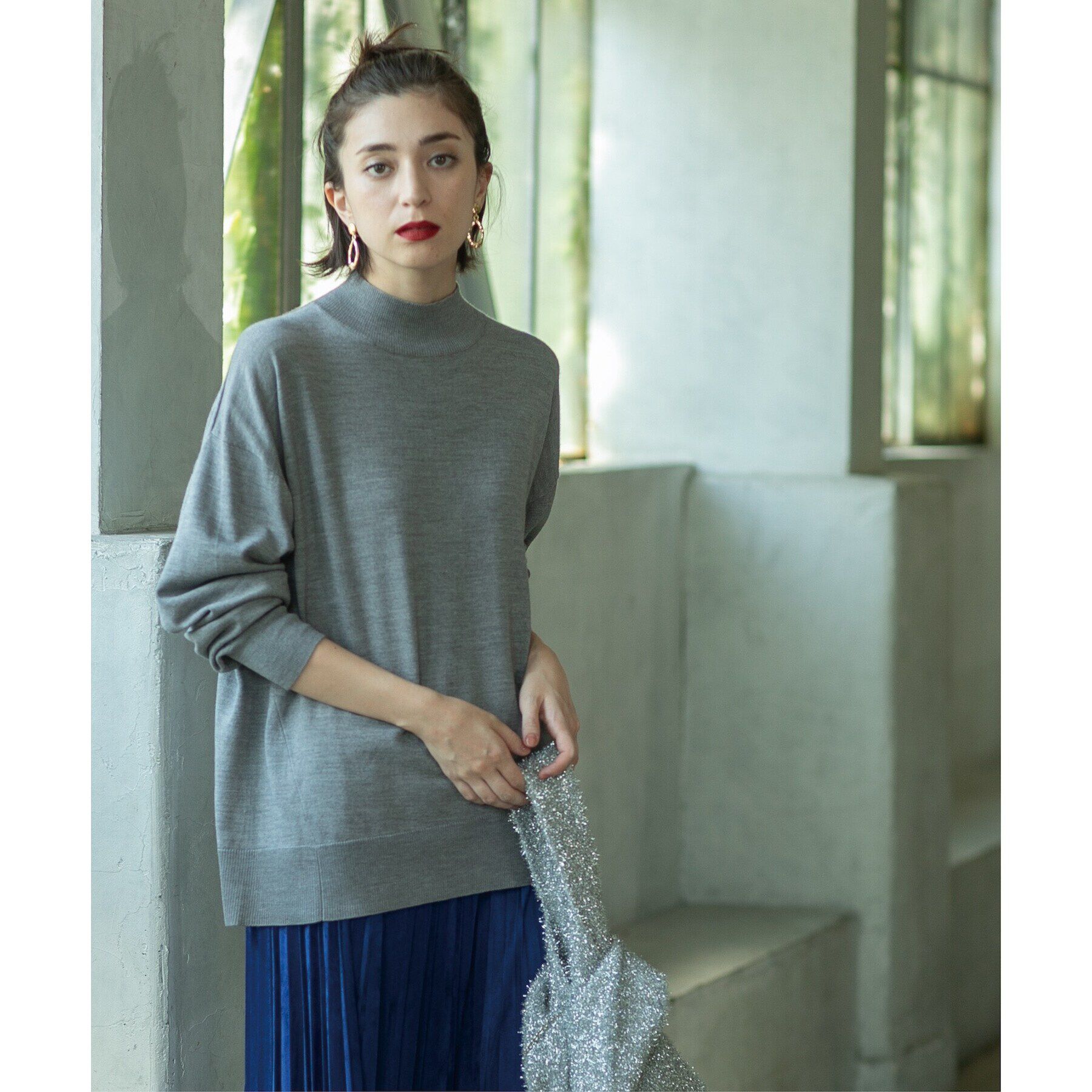 OPAQUE.CLIP「ハイネックリラクシーニット/FILIVIVI・フィルビビ【洗濯機洗い可】」|ニット・セーター|