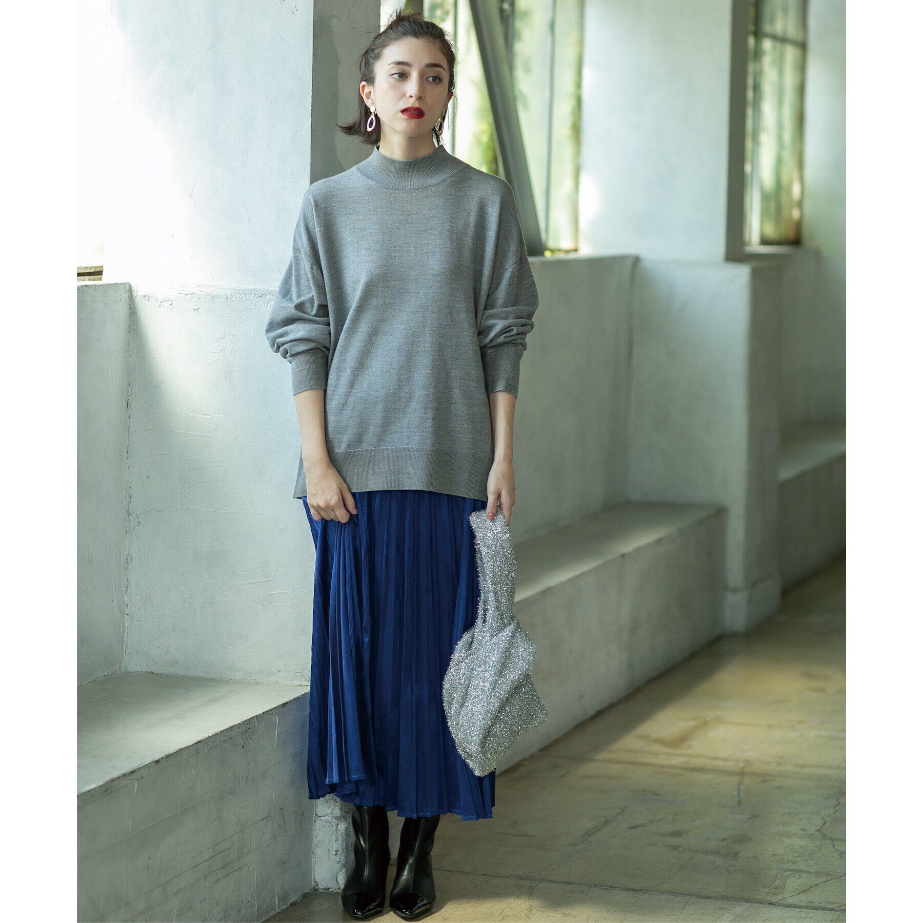 OPAQUE.CLIP「ハイネックリラクシーニット/FILIVIVI・フィルビビ【洗濯機洗い可】」|ニット・セーター|