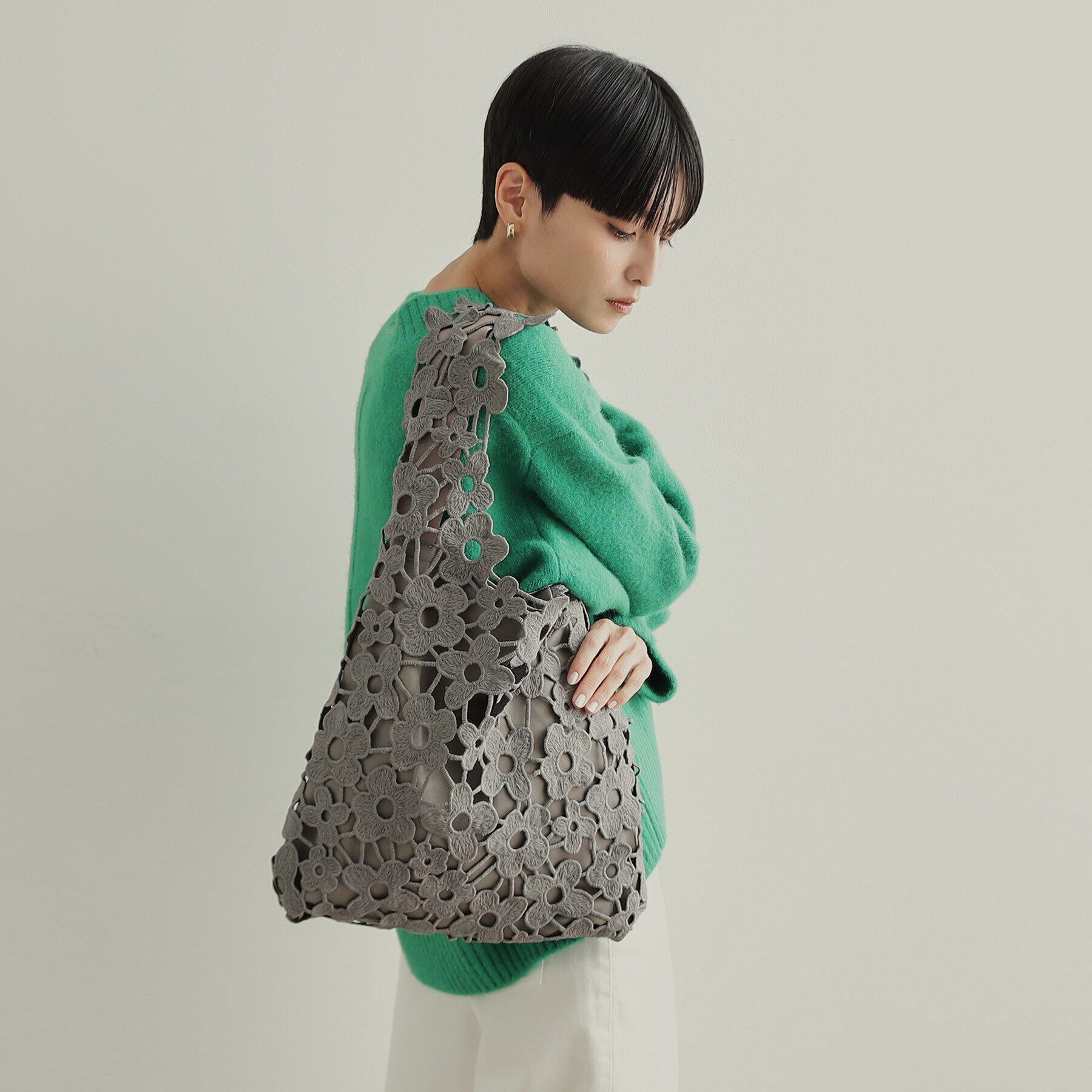 OPAQUE.CLIP「フラワーレーストートバッグ」|トートバッグ|