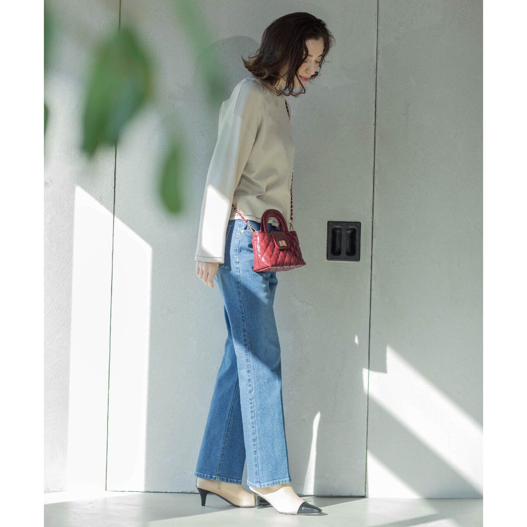 OPAQUE.CLIP「《SS-LLサイズ》ストレッチセミフレアデニム【洗濯機洗い可】」|デニム|