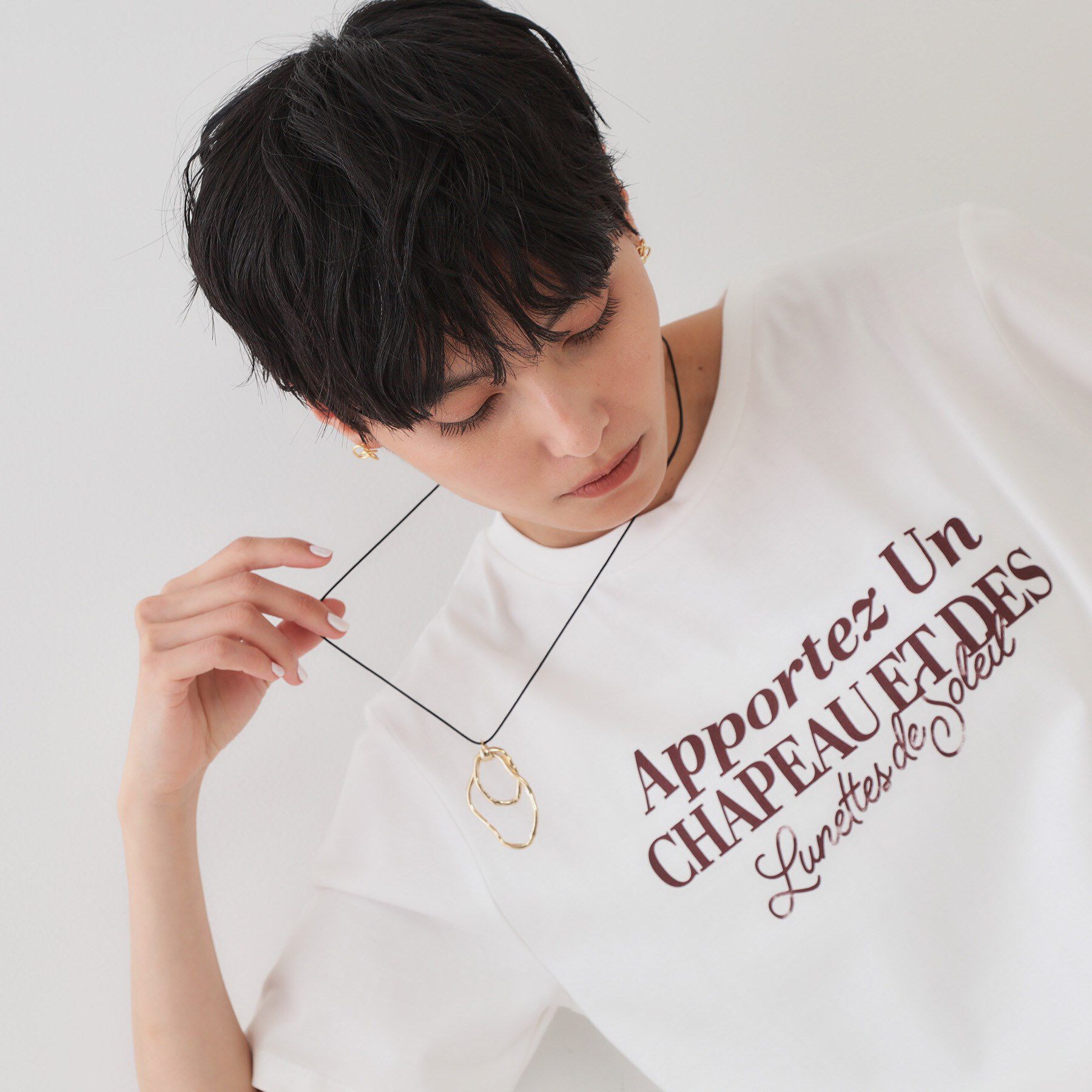 OPAQUE.CLIP「メタルリング&times;コードネックレス」|ネックレス|