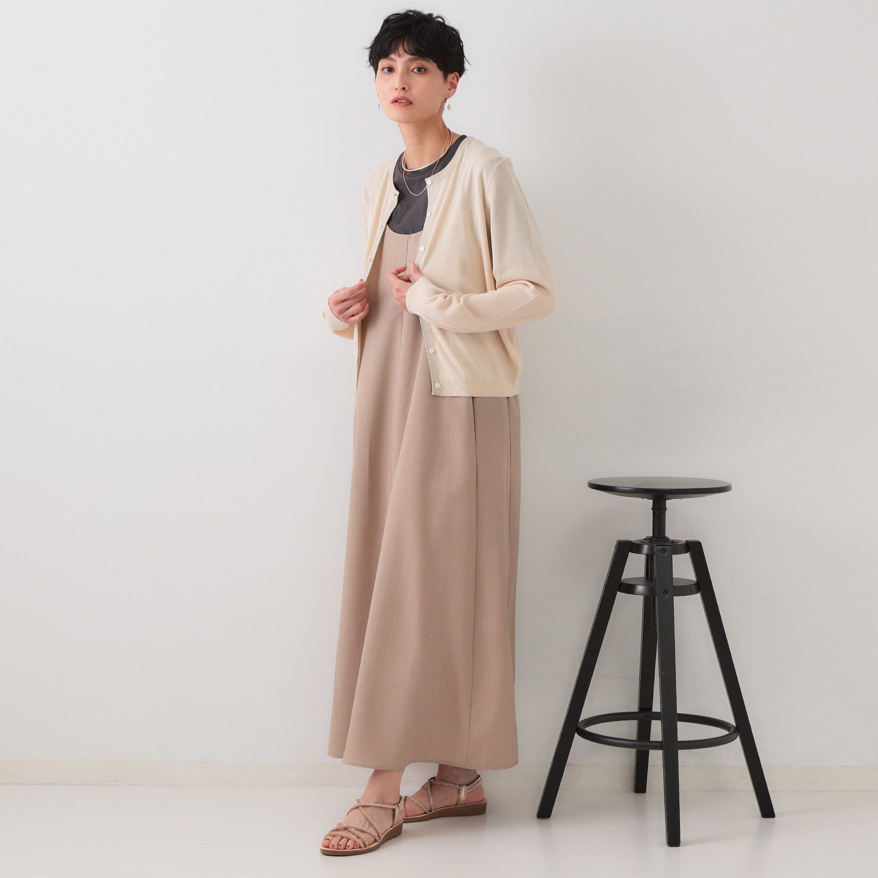 OPAQUE.CLIP「配色ラメニットカーディガン/アンサンブル対応【洗濯機洗い可/抗ピル】」|カーディガン|