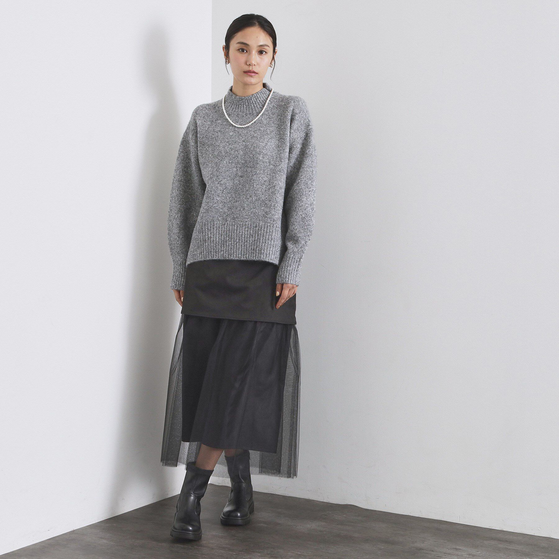 OPAQUE.CLIP「ふわふわハイネックニット【洗濯機OK】《12col》」|ニット・セーター|