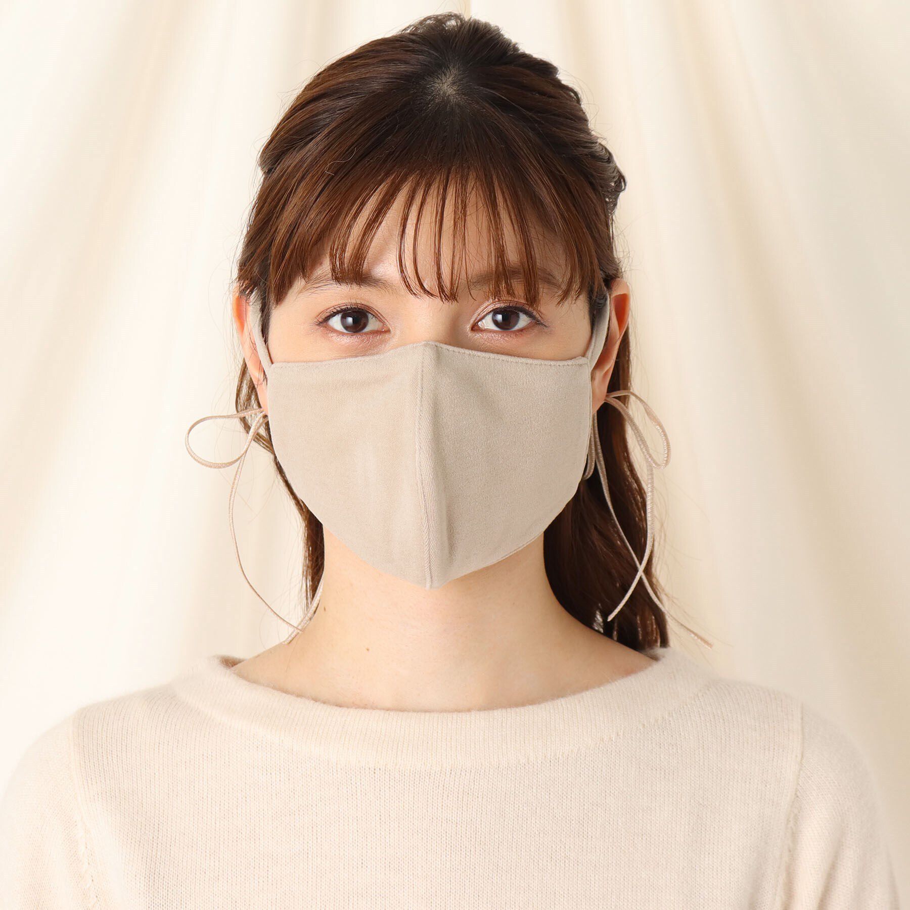 Couture broach「【日本製/手洗い可】ベロアリボンマスク」|その他|