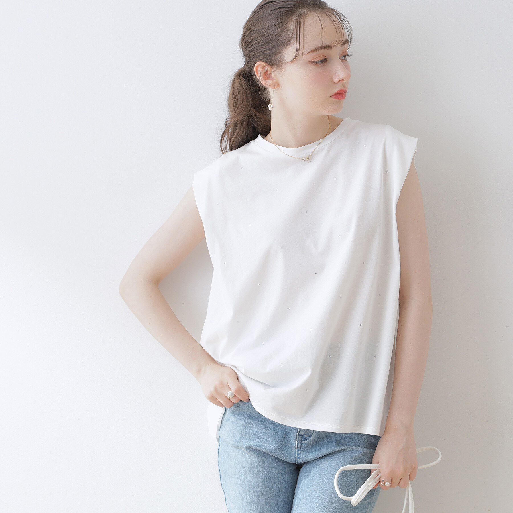 Couture broach「【インしないでキマる】ラインストーンTシャツ」|Tシャツ・カットソー|