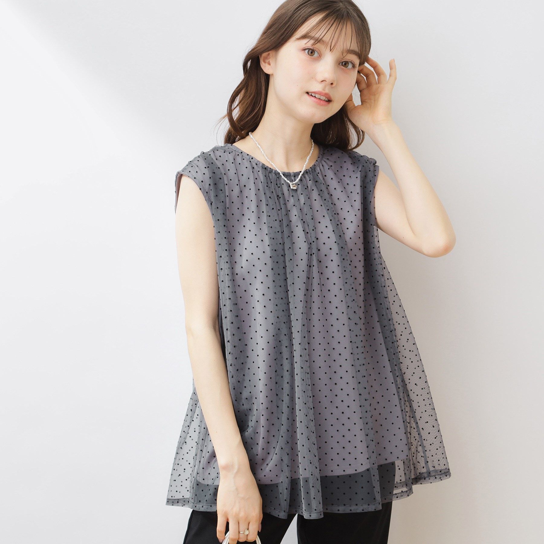 Couture broach「【インしないでキマる】フロッキードットチュニック」|チュニック|