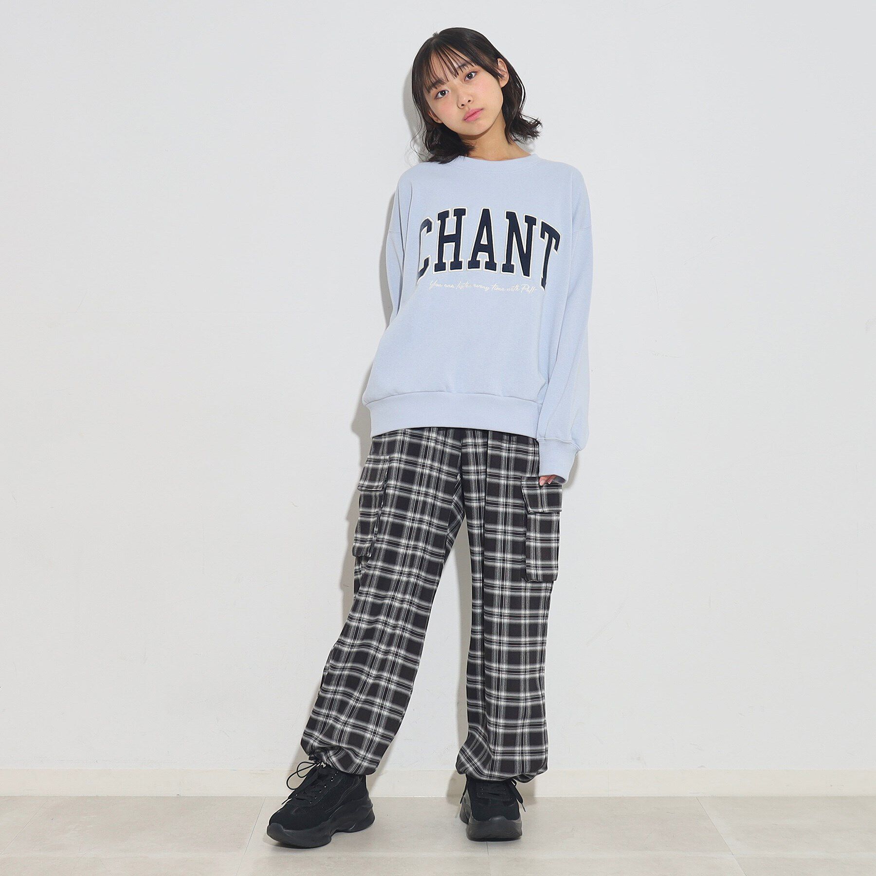 PINK-latte「チェック柄カーゴデティールパンツ」|その他|