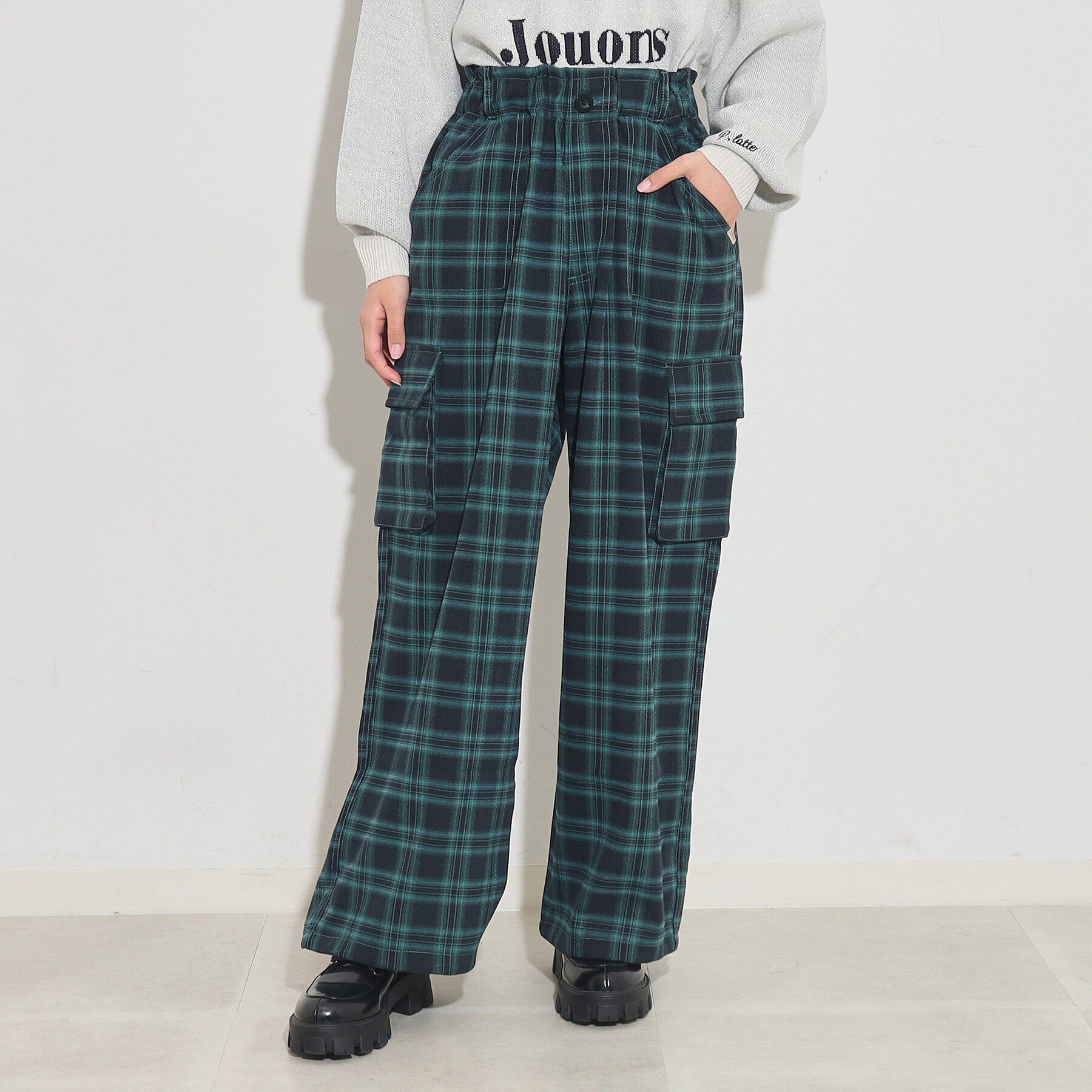 PINK-latte「チェック柄カーゴデティールパンツ」|その他|