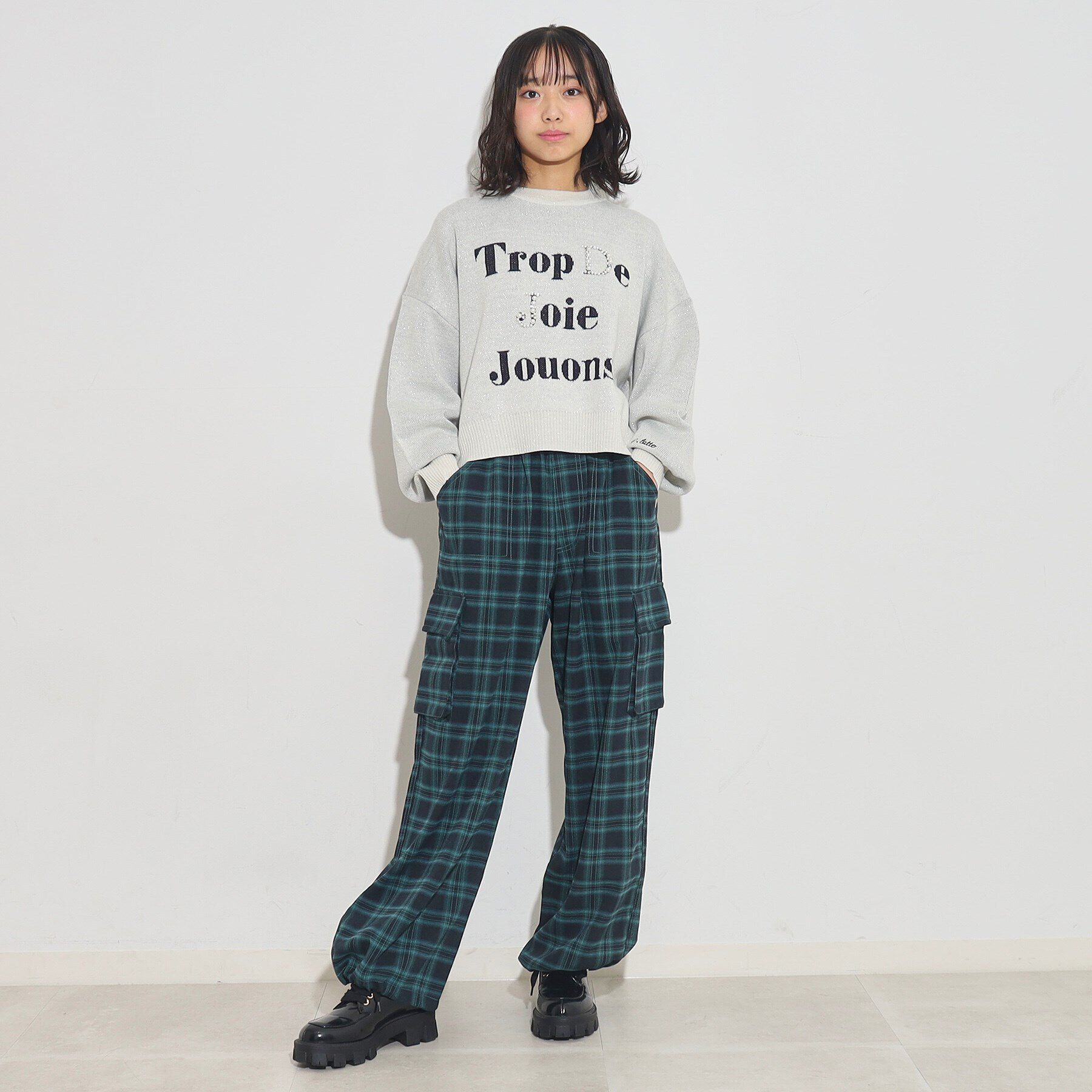 PINK-latte「チェック柄カーゴデティールパンツ」|その他|