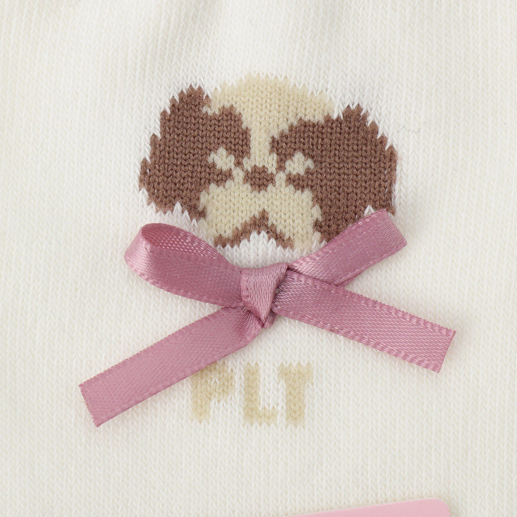 PINK-latte「ワンちゃんリボンショートソックス」|ソックス|