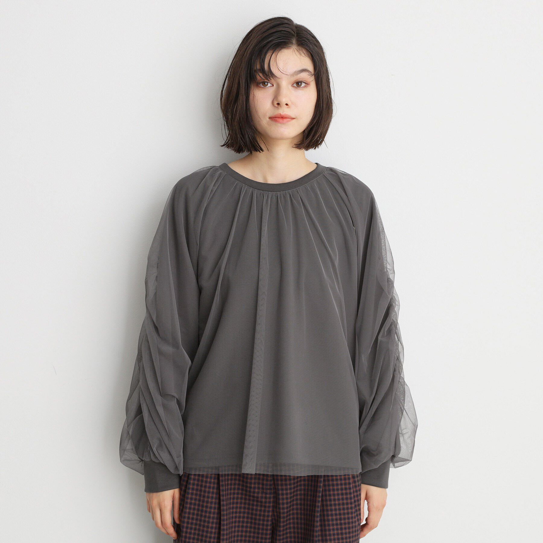 THE SHOP TK「チュールレイヤードプルオーバー【洗える】」|Tシャツ・カットソー|