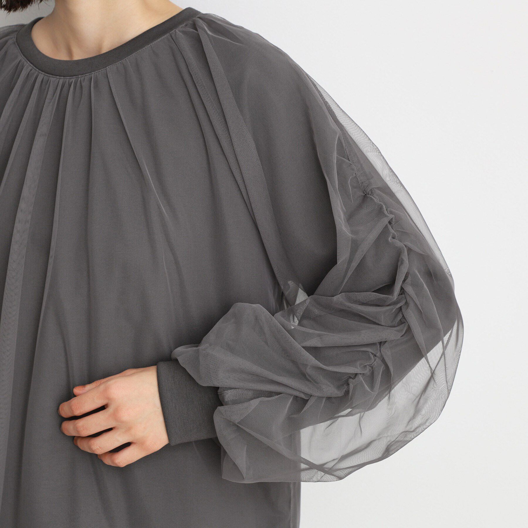 THE SHOP TK「チュールレイヤードプルオーバー【洗える】」|Tシャツ・カットソー|