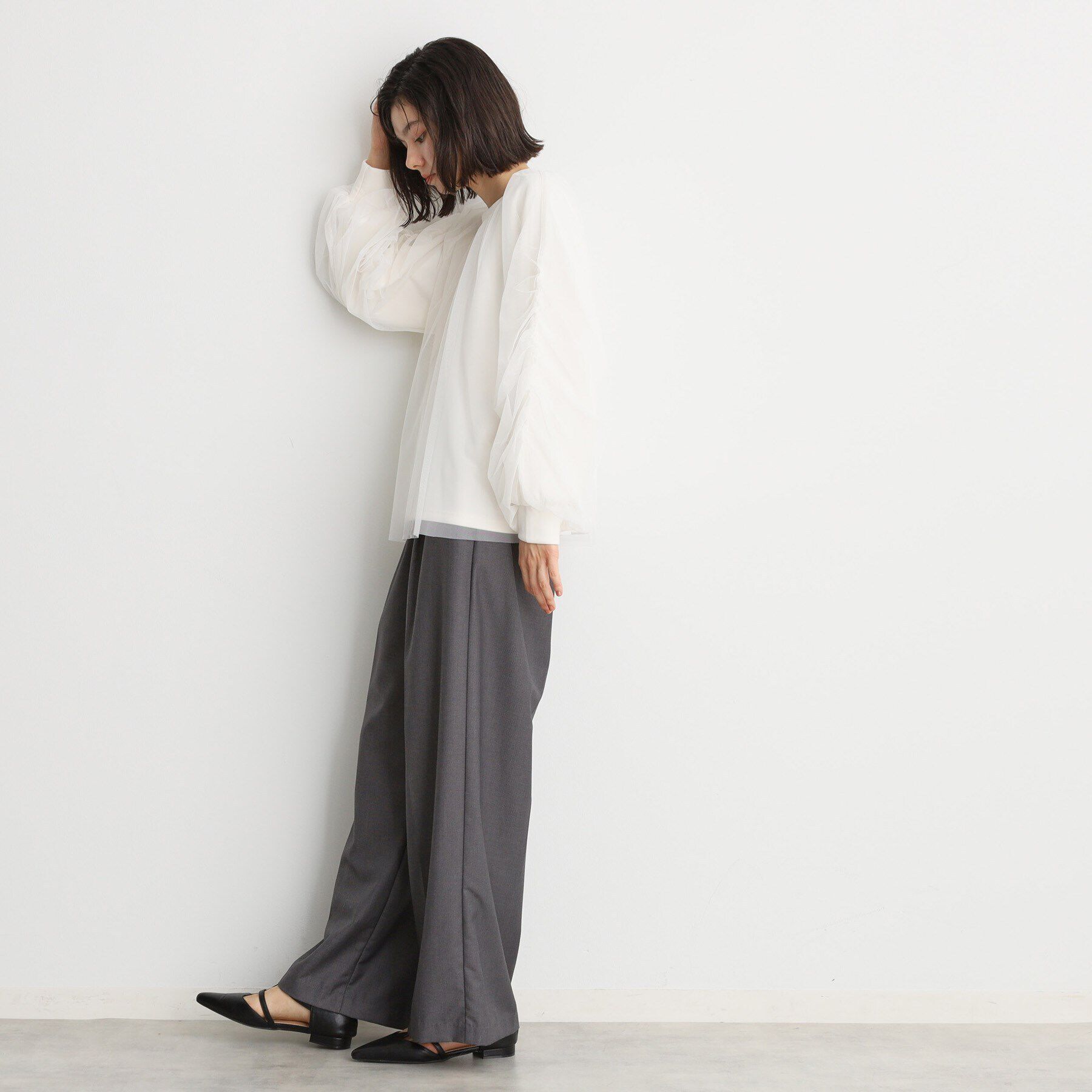 THE SHOP TK「チュールレイヤードプルオーバー【洗える】」|Tシャツ・カットソー|