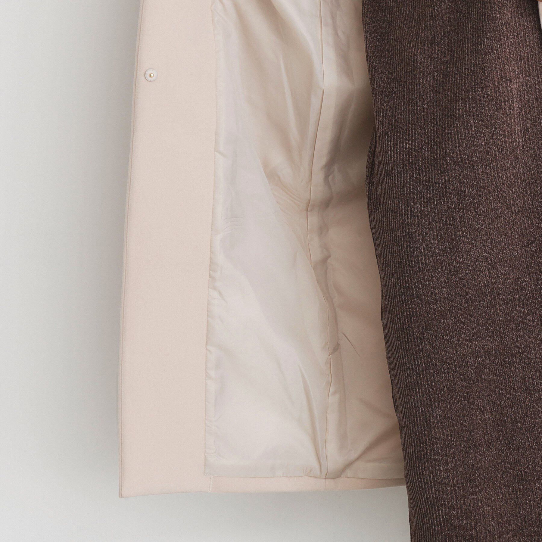 THE SHOP TK「ダブルクロスノーカラーロングコート」|ノーカラーコート|