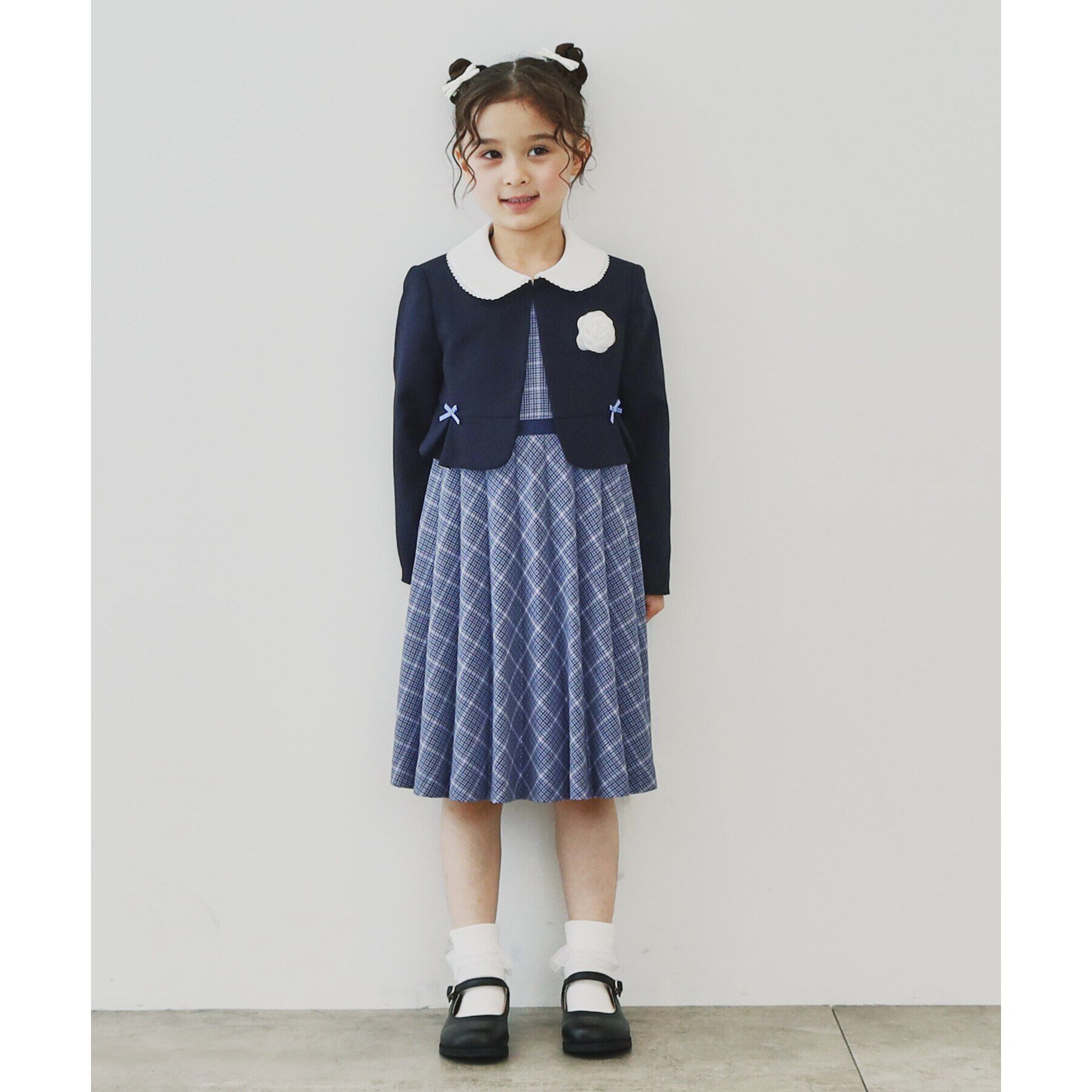 THE SHOP TK「【120－130】チェックワンピース＆ジャケットセット」|ワンピース|