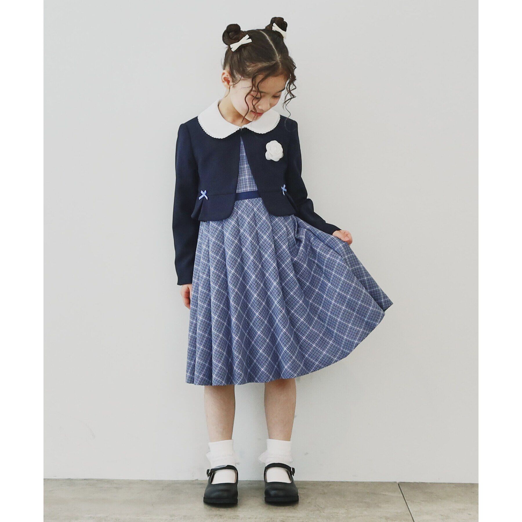 THE SHOP TK「【120－130】チェックワンピース＆ジャケットセット」|ワンピース|