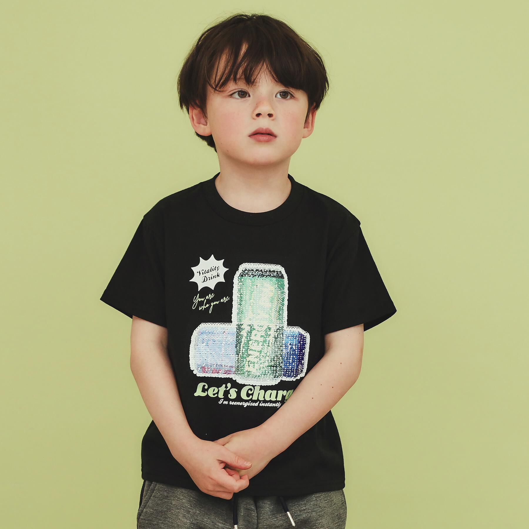 THE SHOP TK「【110－150】色が変わる！スパンコール半袖Tシャツ/洗える」|Tシャツ・カットソー|ブラック(019)