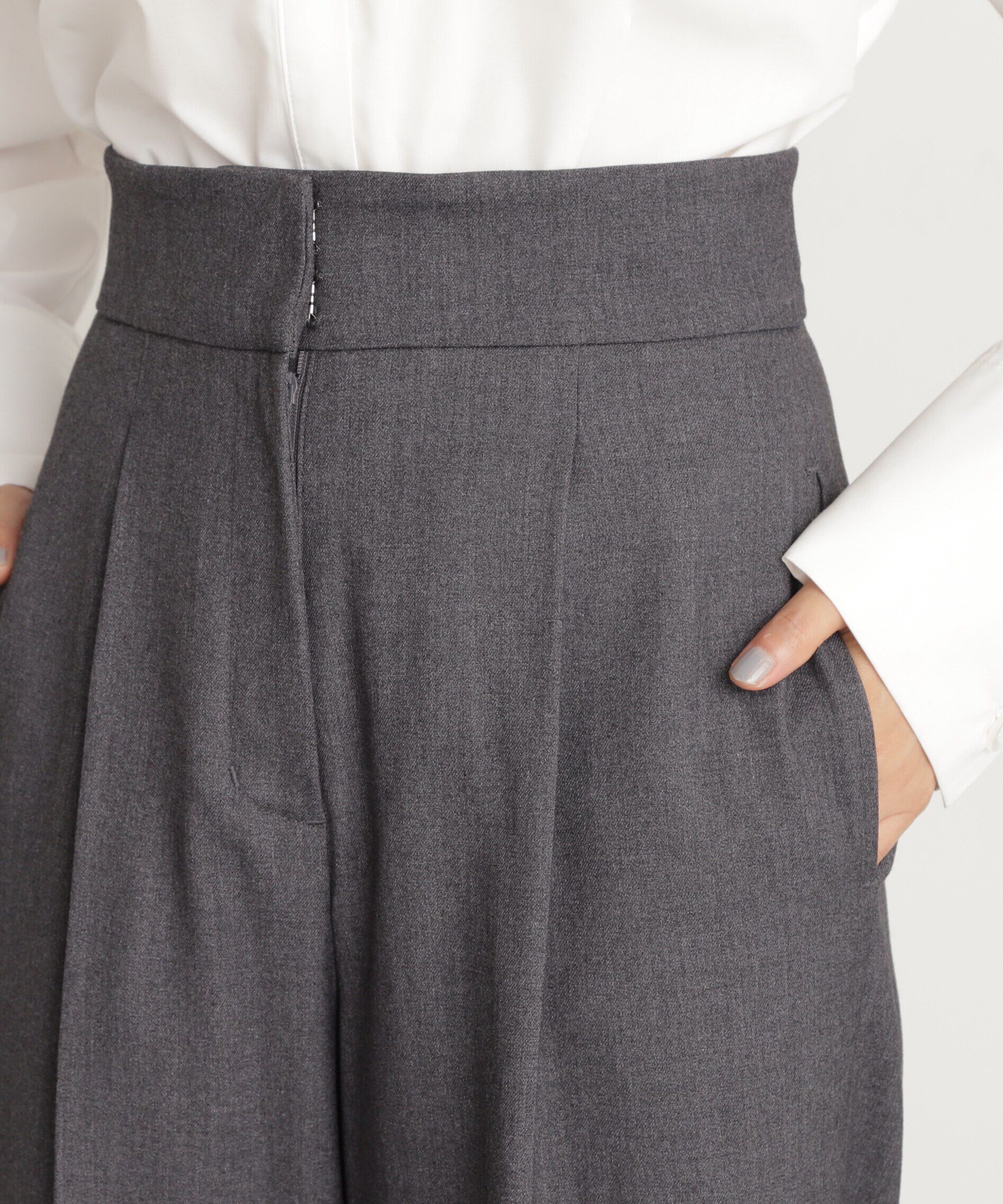  「ムジハイウエストスラックスワイドパンツ」|その他|