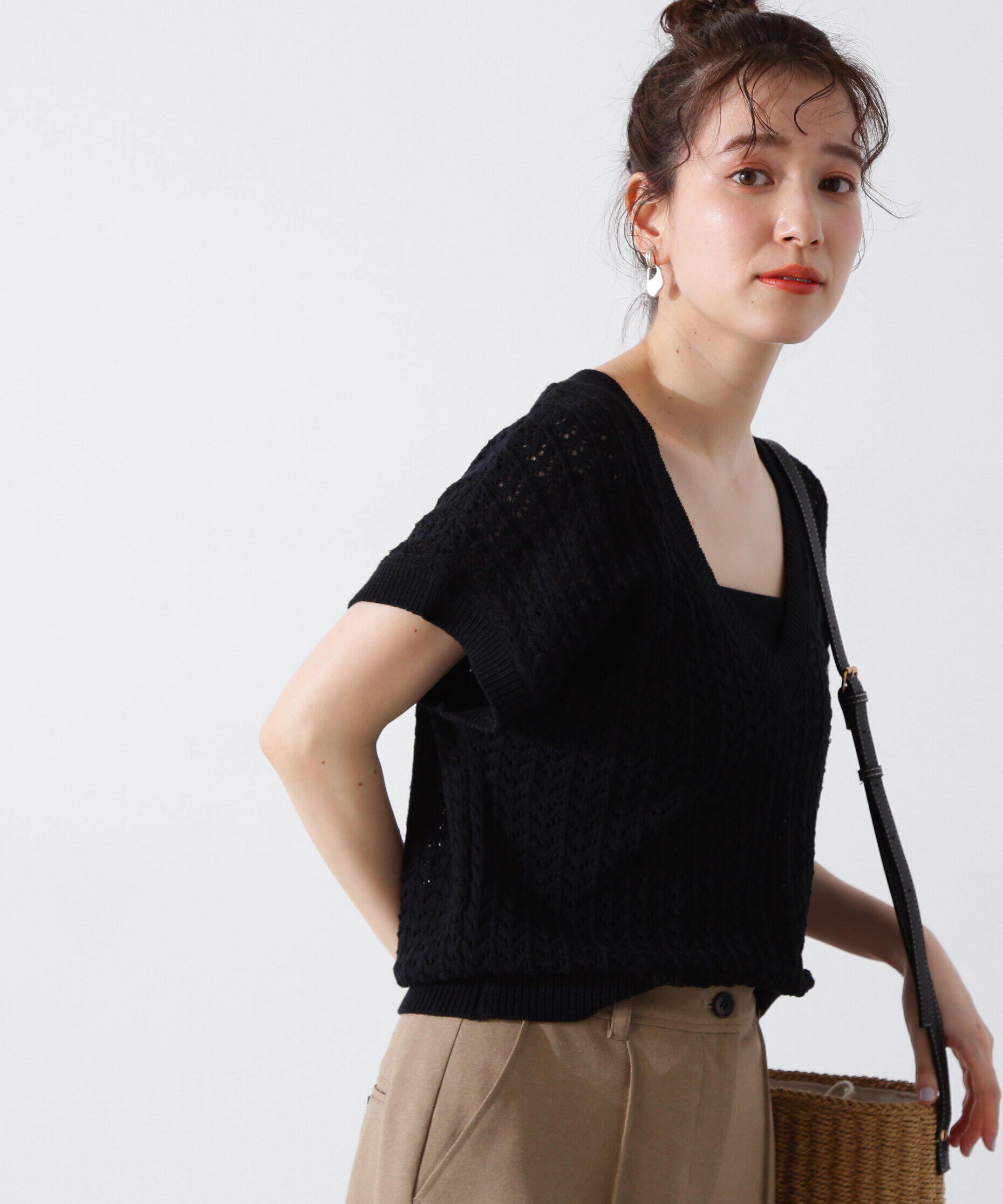  「クロシェ編みニット&times;ビスチェセット」|ニット・セーター|