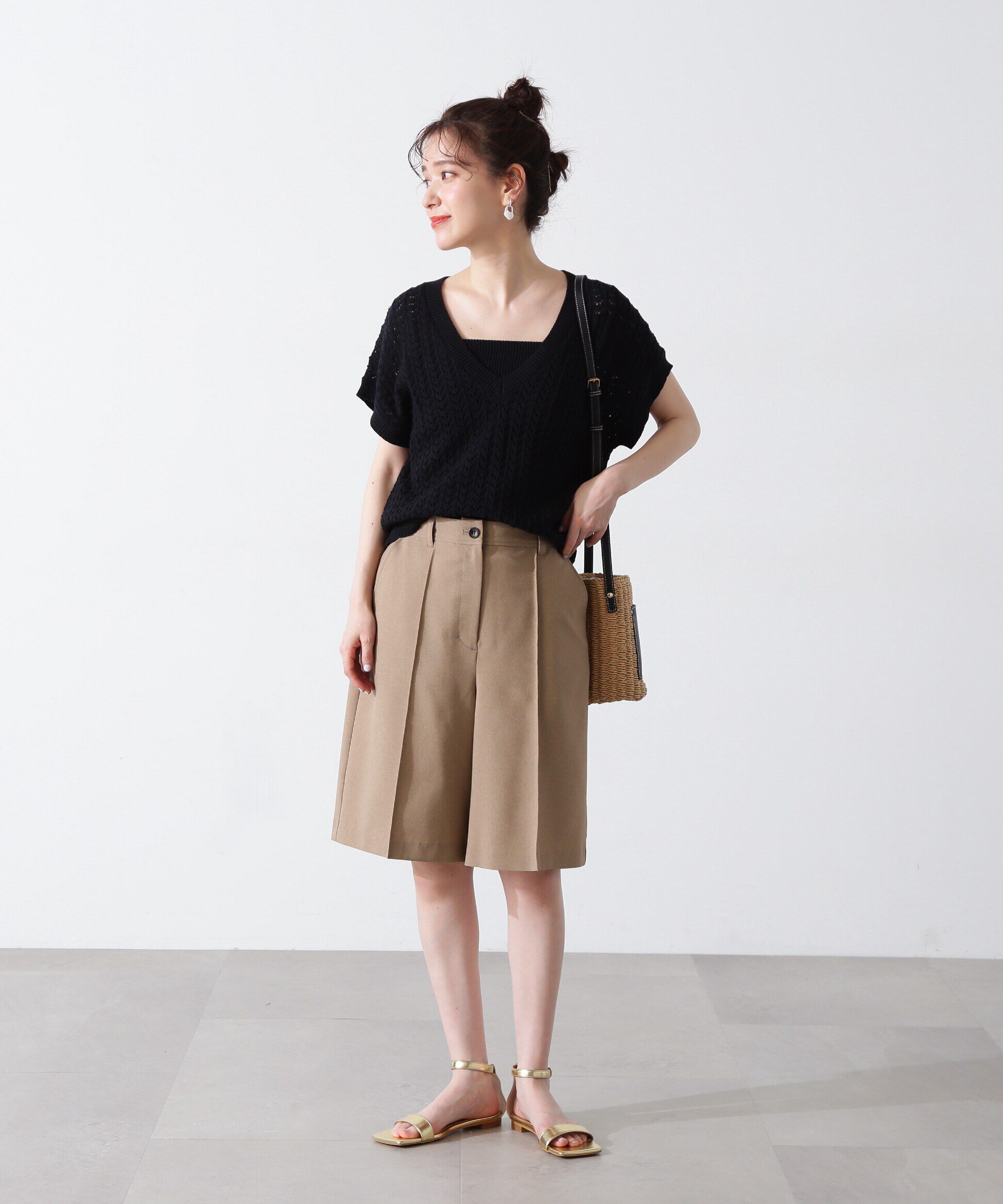  「クロシェ編みニット&times;ビスチェセット」|ニット・セーター|