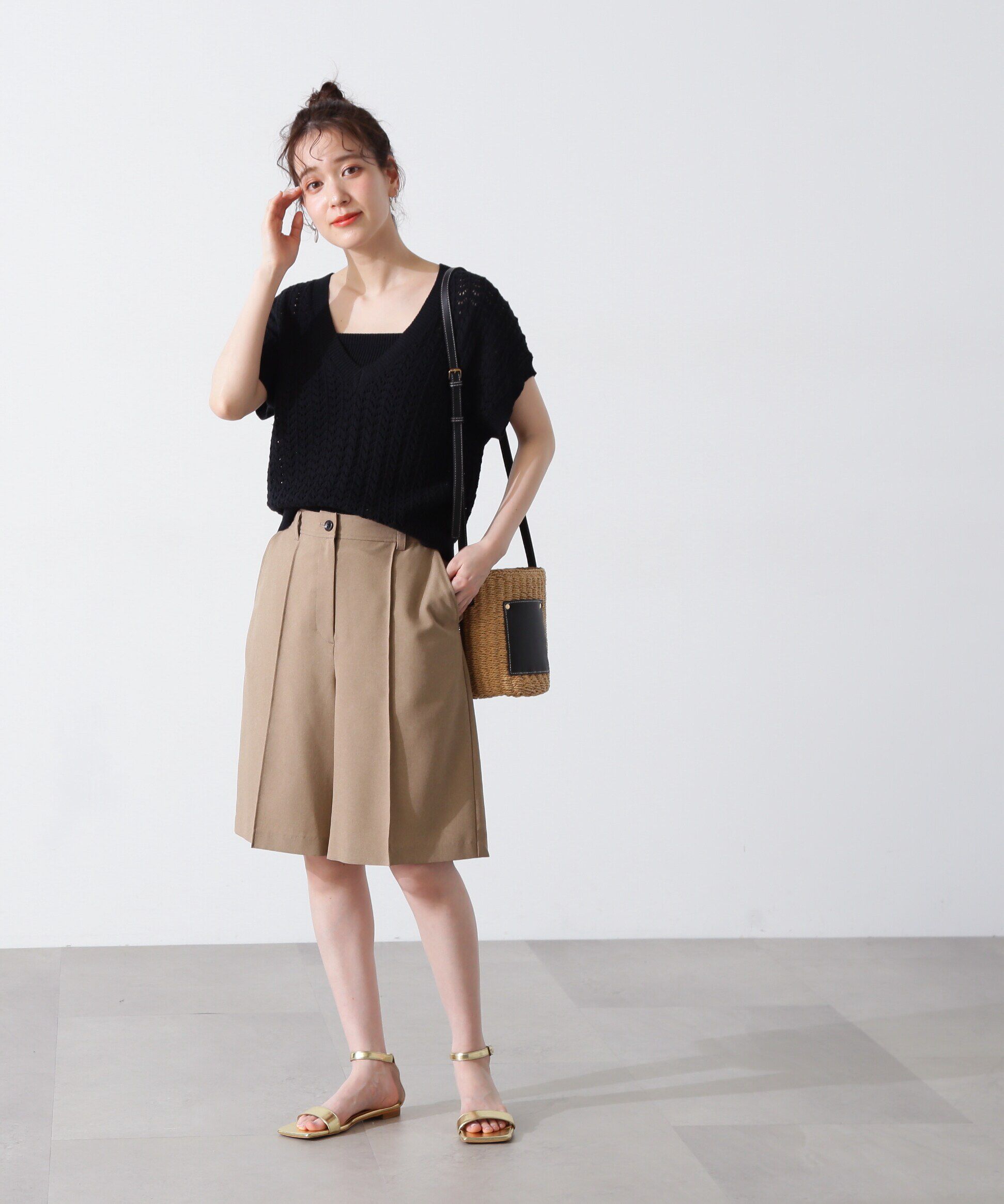  「クロシェ編みニット&times;ビスチェセット」|ニット・セーター|