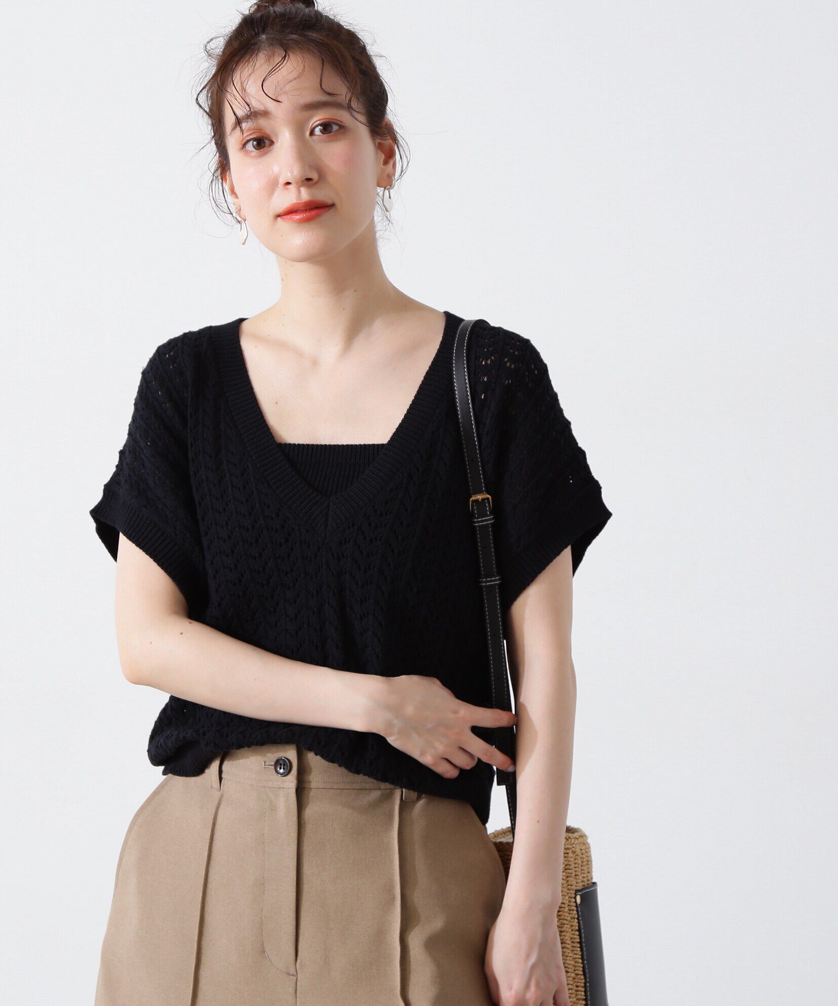  「クロシェ編みニット&times;ビスチェセット」|ニット・セーター|